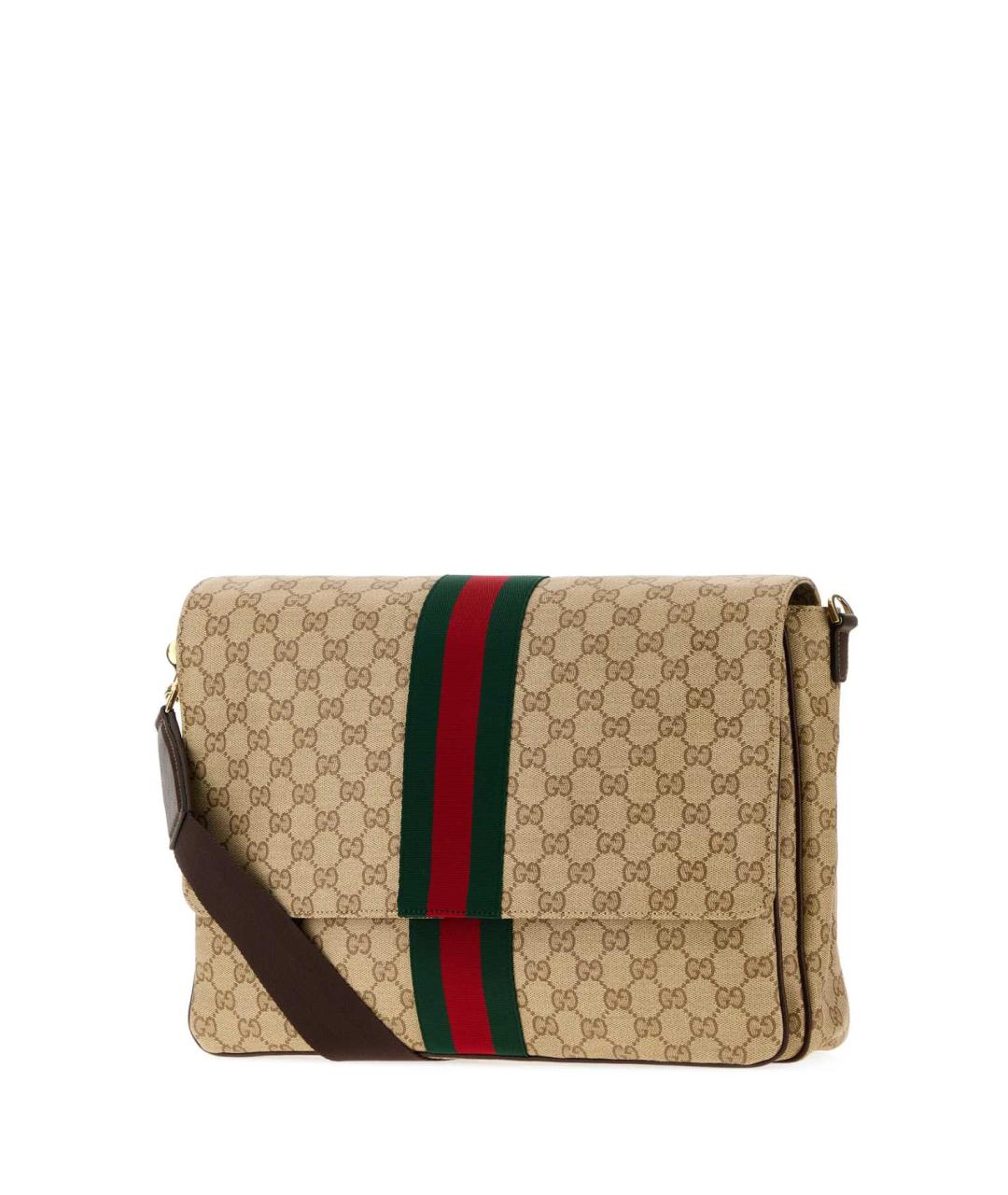 GUCCI Бежевая сумка на плечо из канвы, фото 2