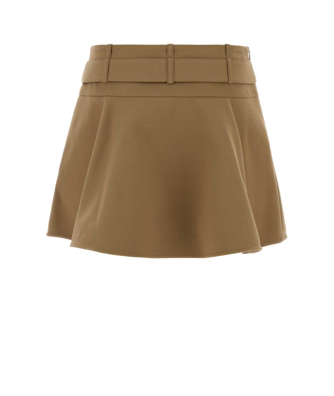 LOEWE Бежевая хлопковая юбка мини, фото 2