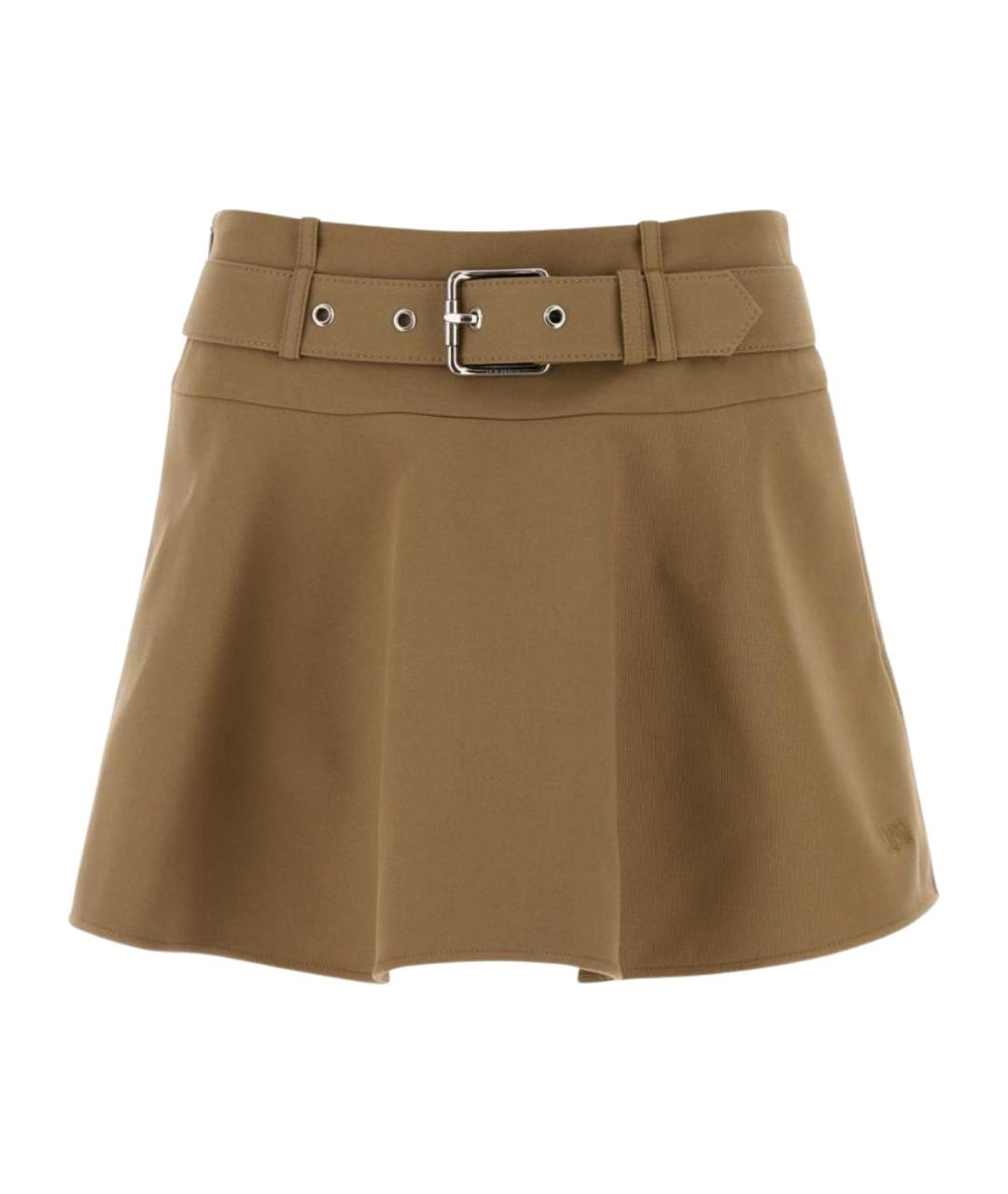 LOEWE Бежевая хлопковая юбка мини, фото 1