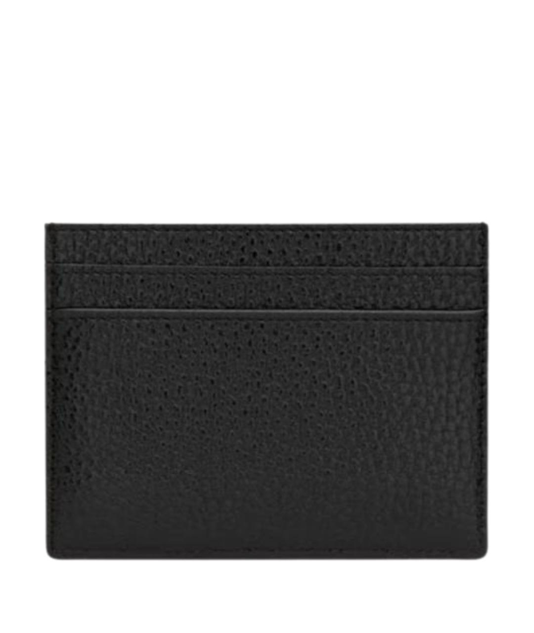 SAINT LAURENT Черный кожаный кардхолдер, фото 2