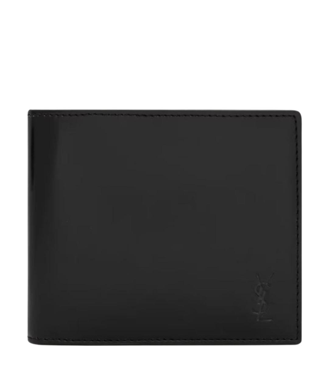 SAINT LAURENT Черный кошелек из лакированной кожи, фото 1