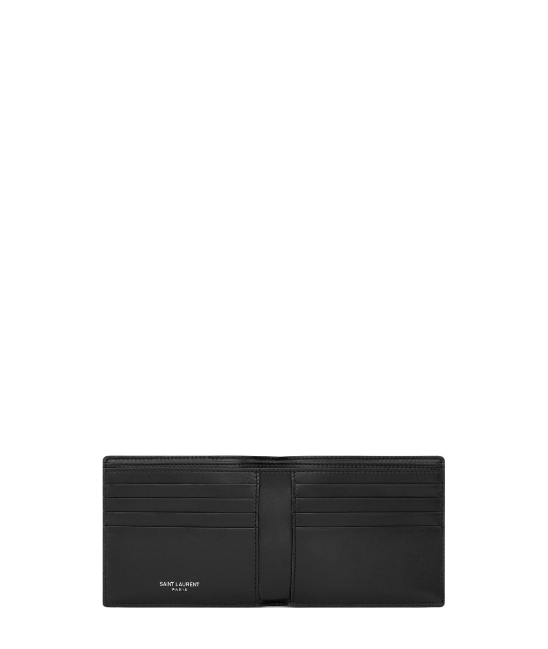 SAINT LAURENT Черный кошелек из лакированной кожи, фото 3