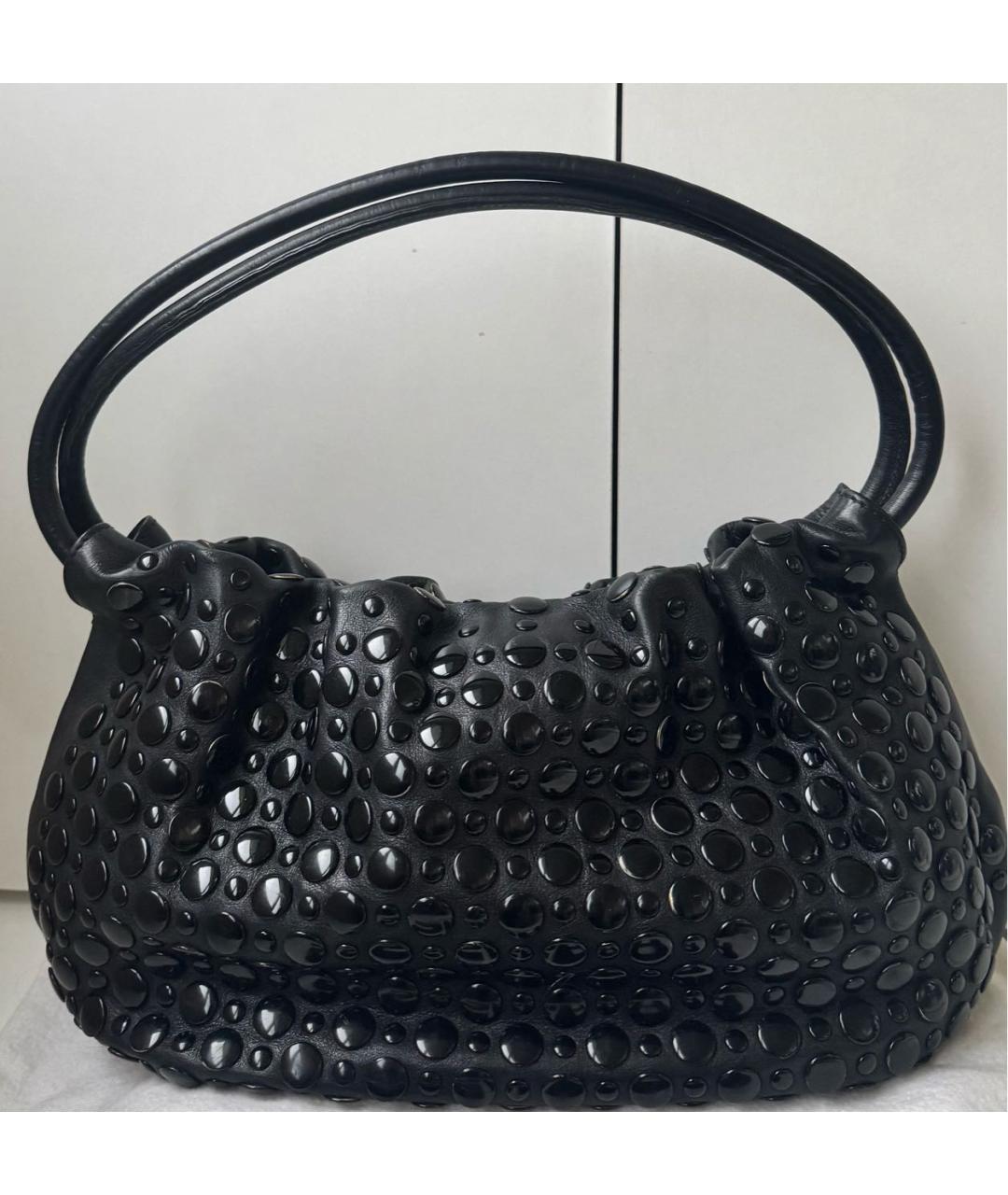 SONIA RYKIEL Черная кожаная сумка с короткими ручками, фото 5