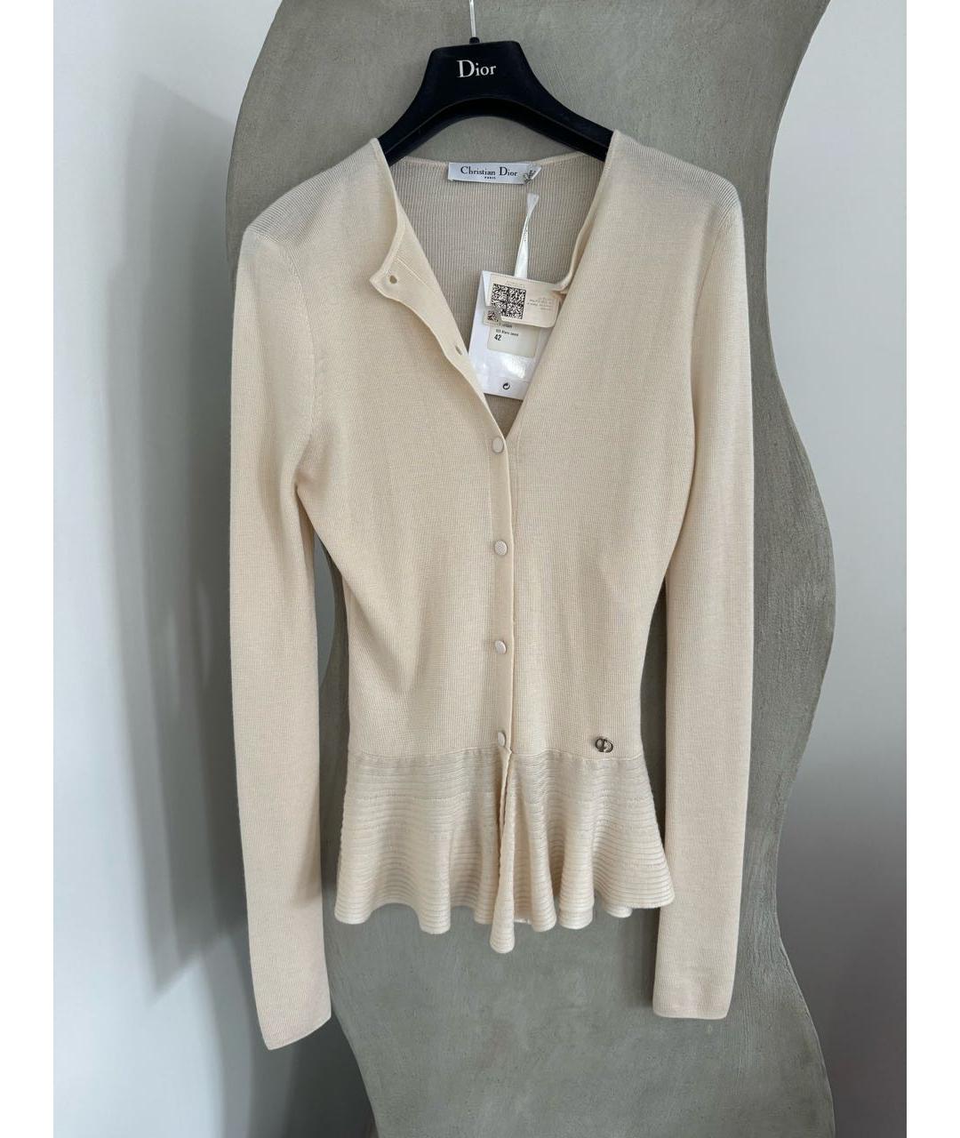 CHRISTIAN DIOR Бежевый кашемировый джемпер / свитер, фото 2