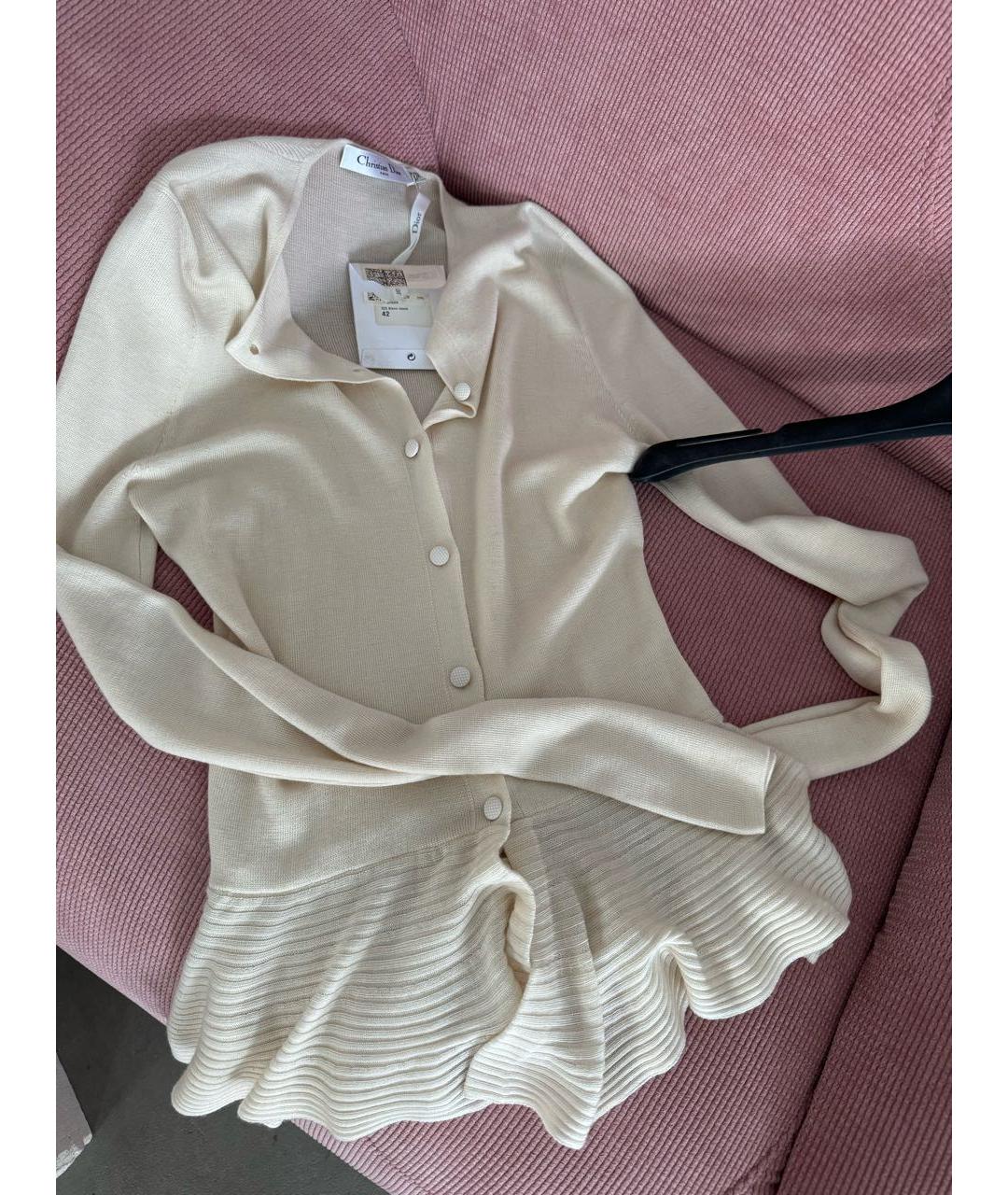 CHRISTIAN DIOR Бежевый кашемировый джемпер / свитер, фото 5