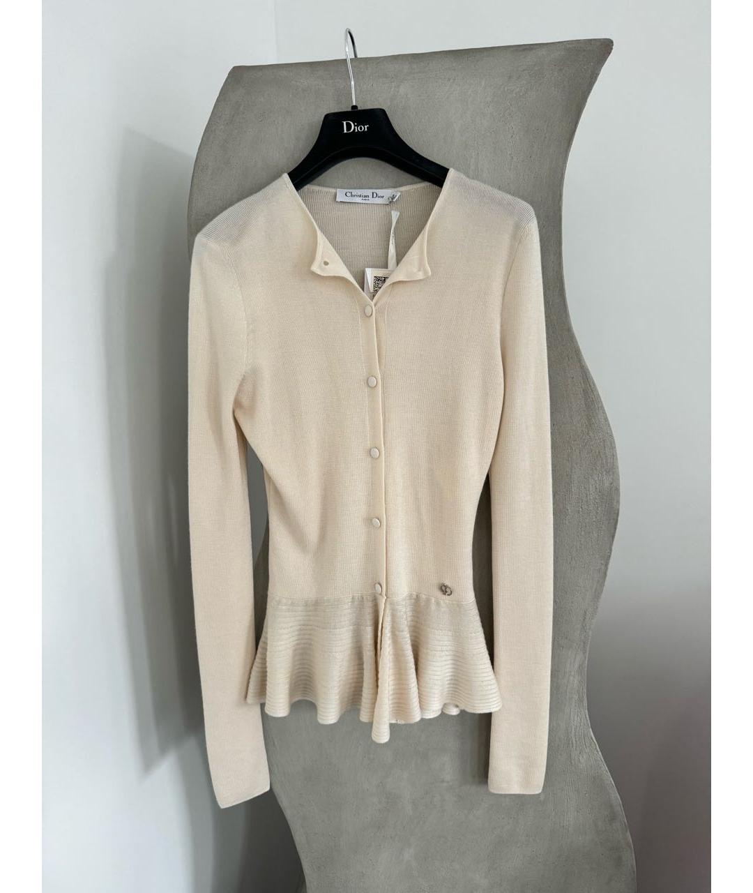CHRISTIAN DIOR Бежевый кашемировый джемпер / свитер, фото 3