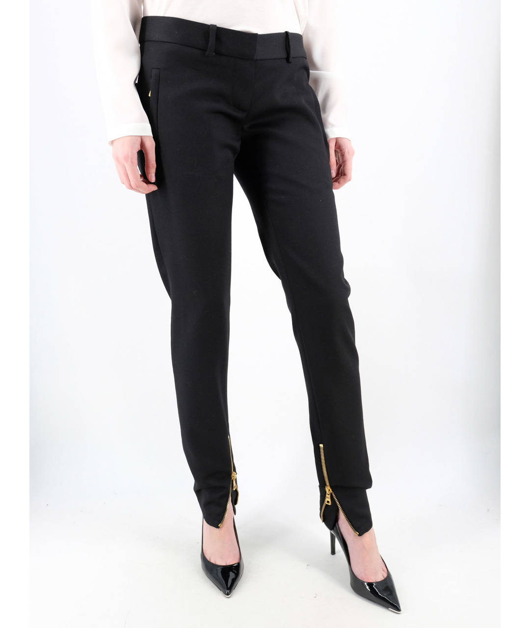 BALMAIN Черные шерстяные брюки узкие, фото 2