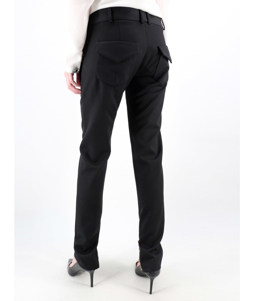 BALMAIN Черные шерстяные брюки узкие, фото 3