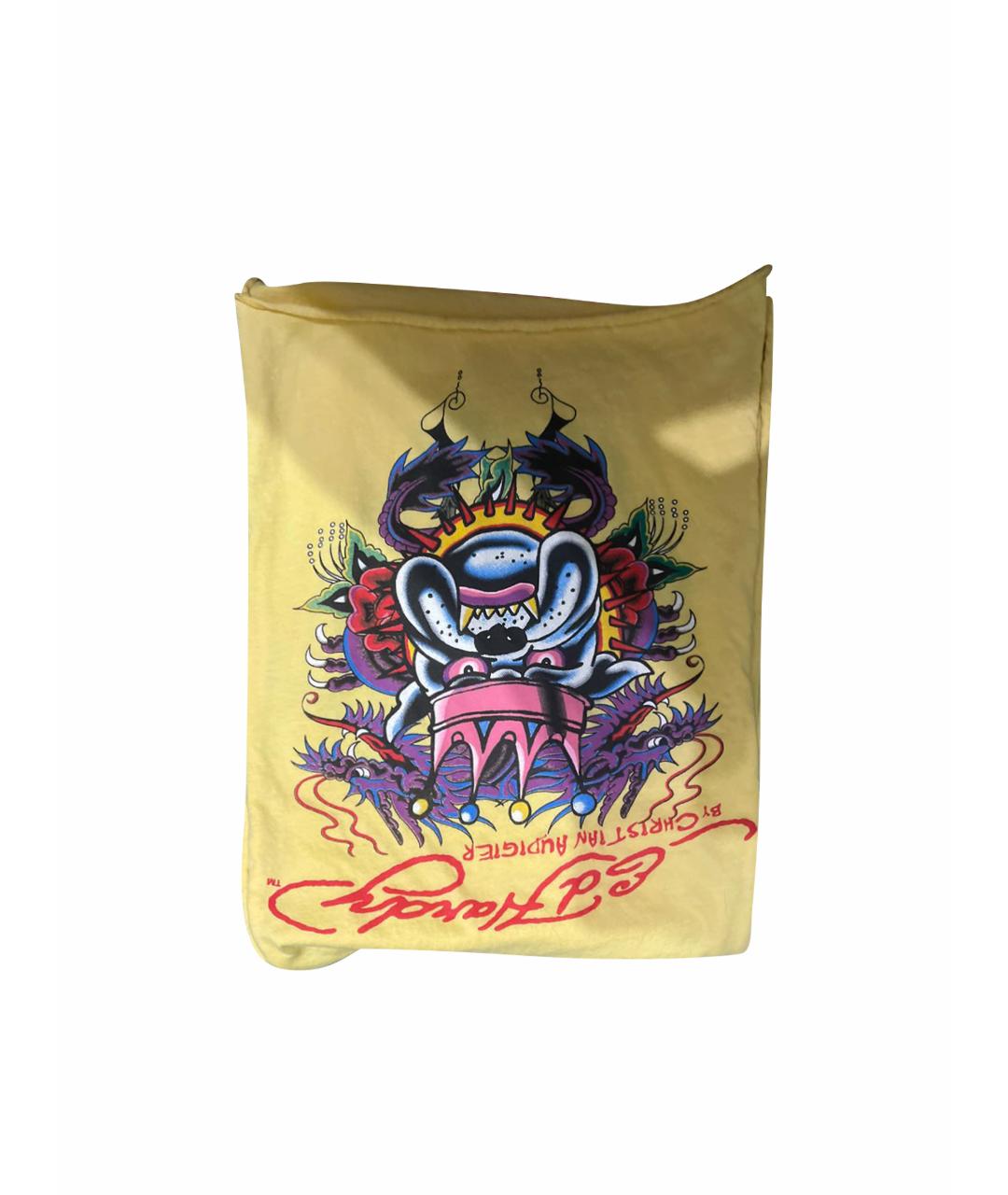 ED HARDY Желтый хлопковый шарф, фото 1