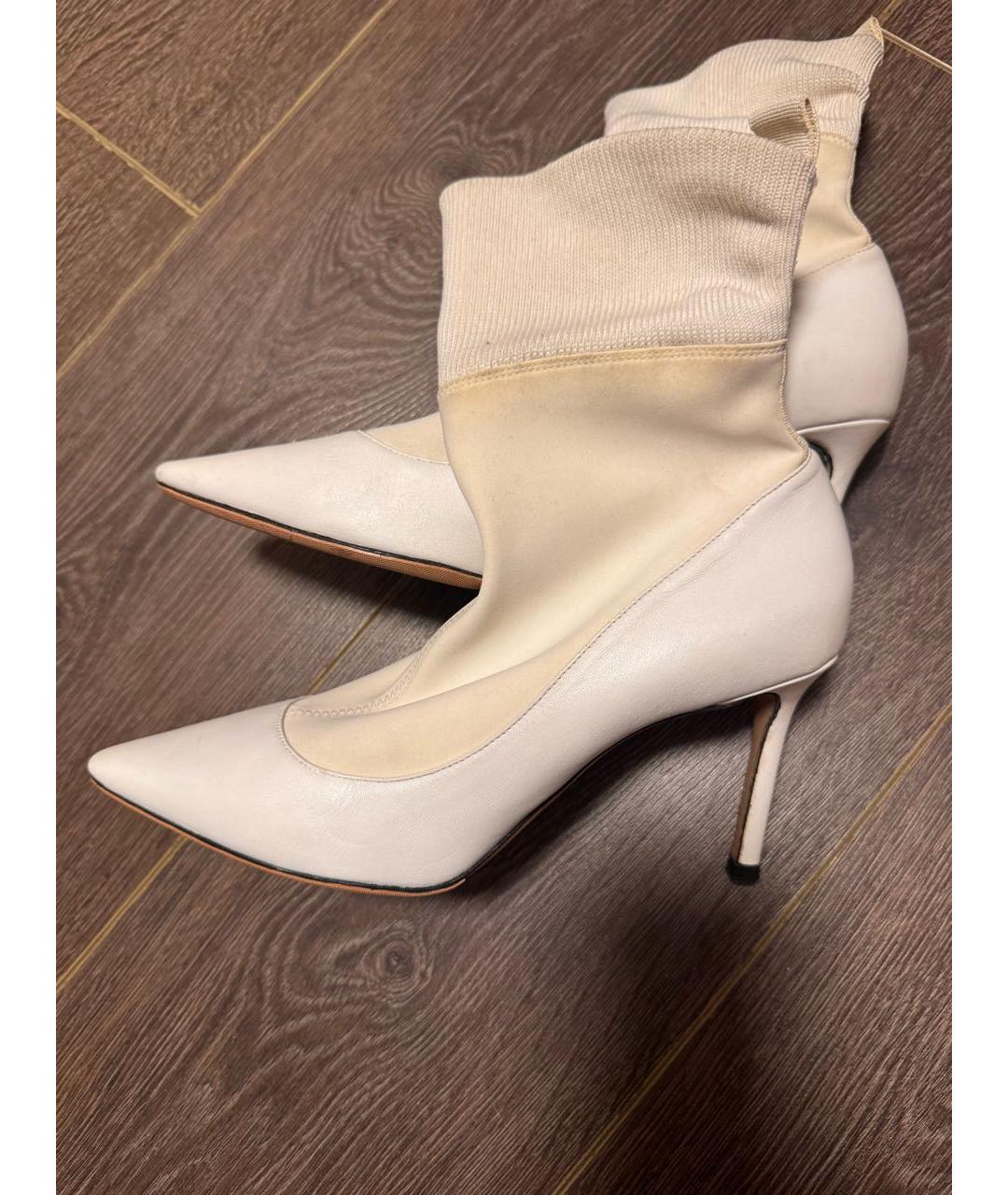 JIMMY CHOO Белые кожаные ботинки, фото 3