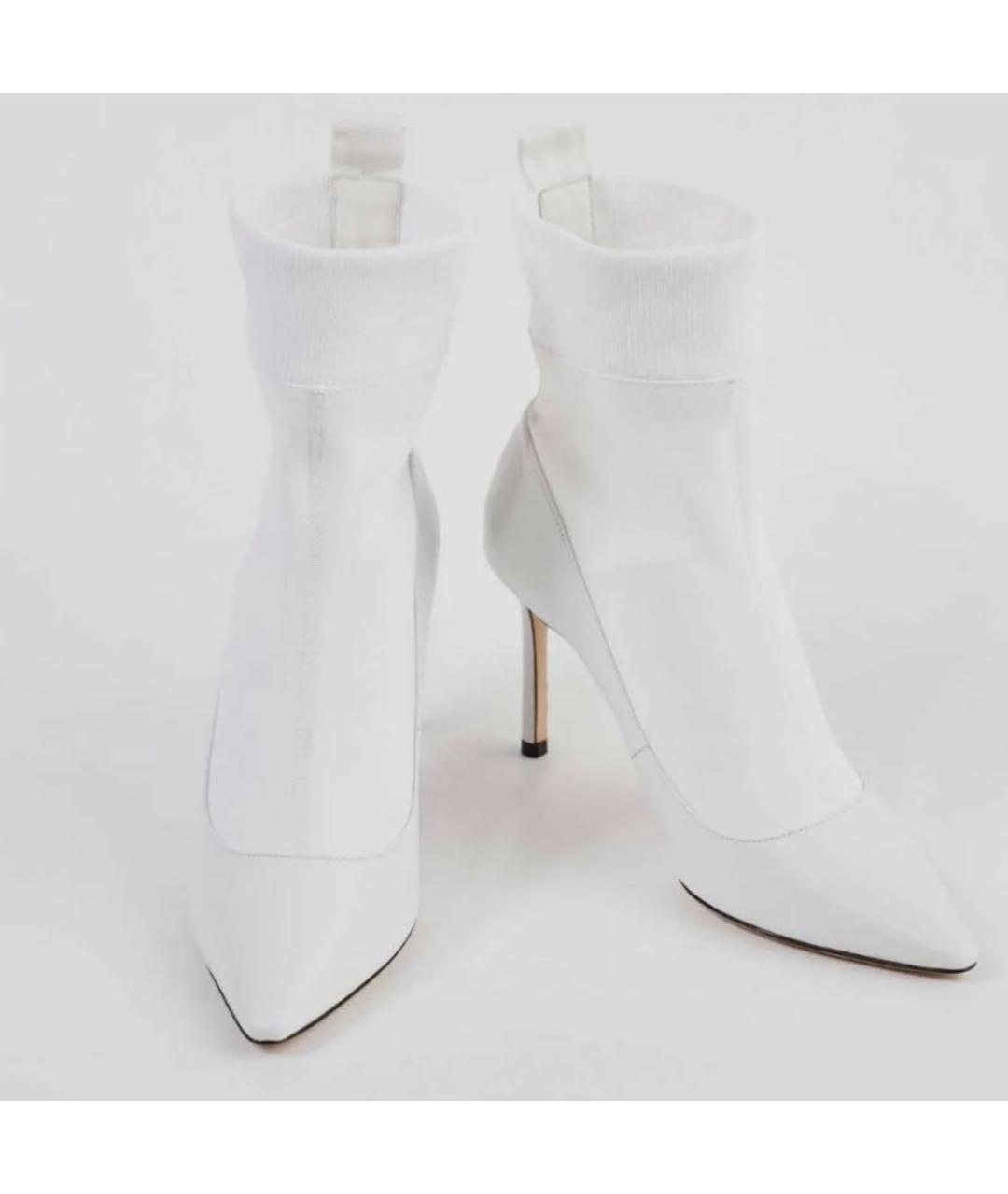 JIMMY CHOO Белые кожаные ботинки, фото 8