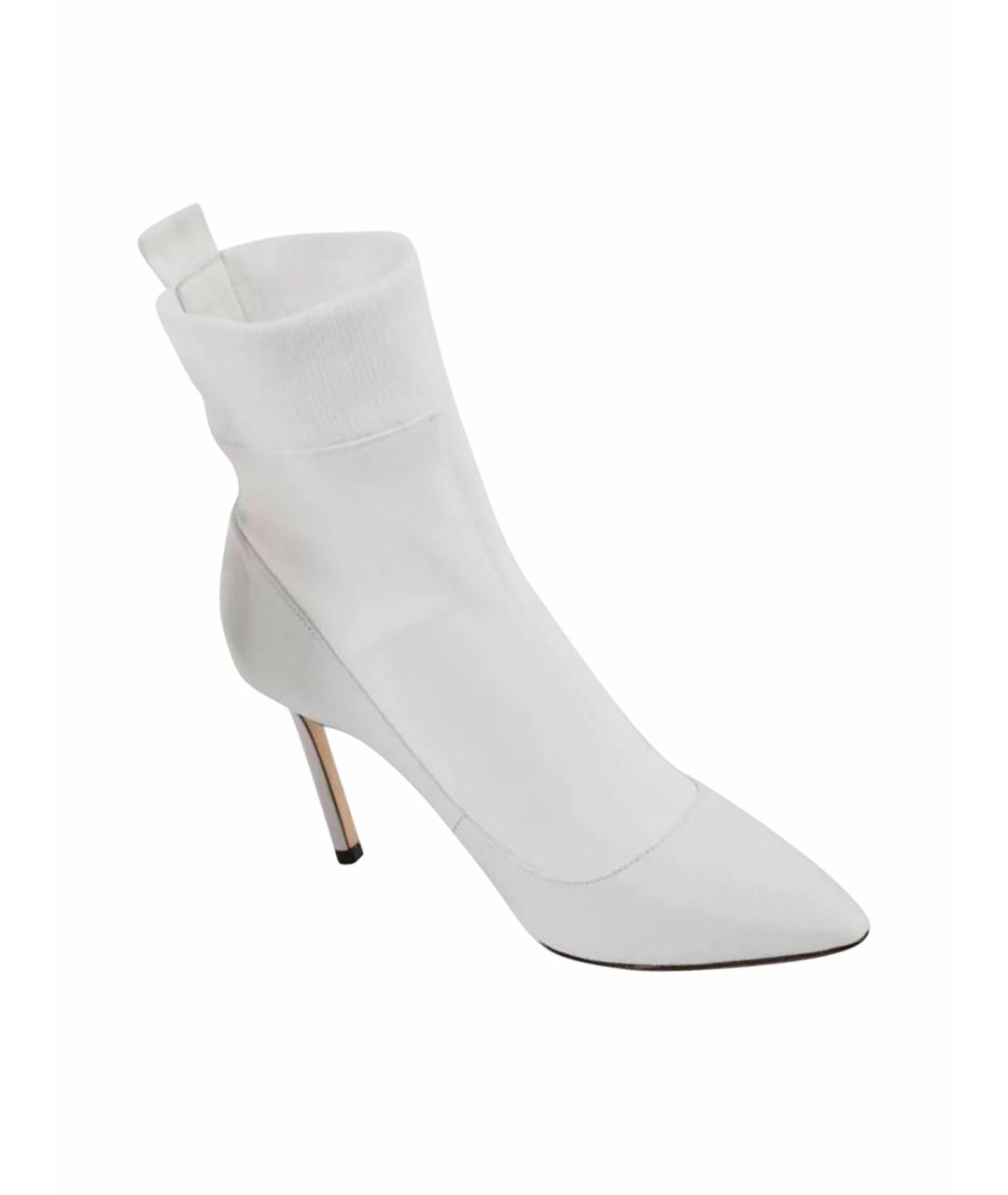JIMMY CHOO Белые кожаные ботинки, фото 1