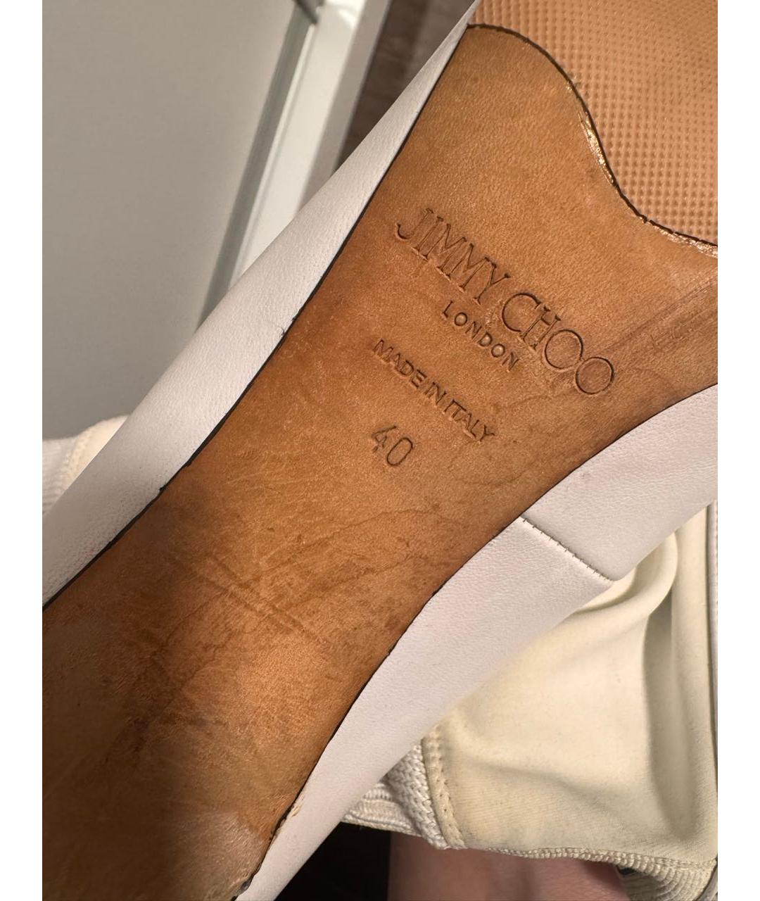 JIMMY CHOO Белые кожаные ботинки, фото 7
