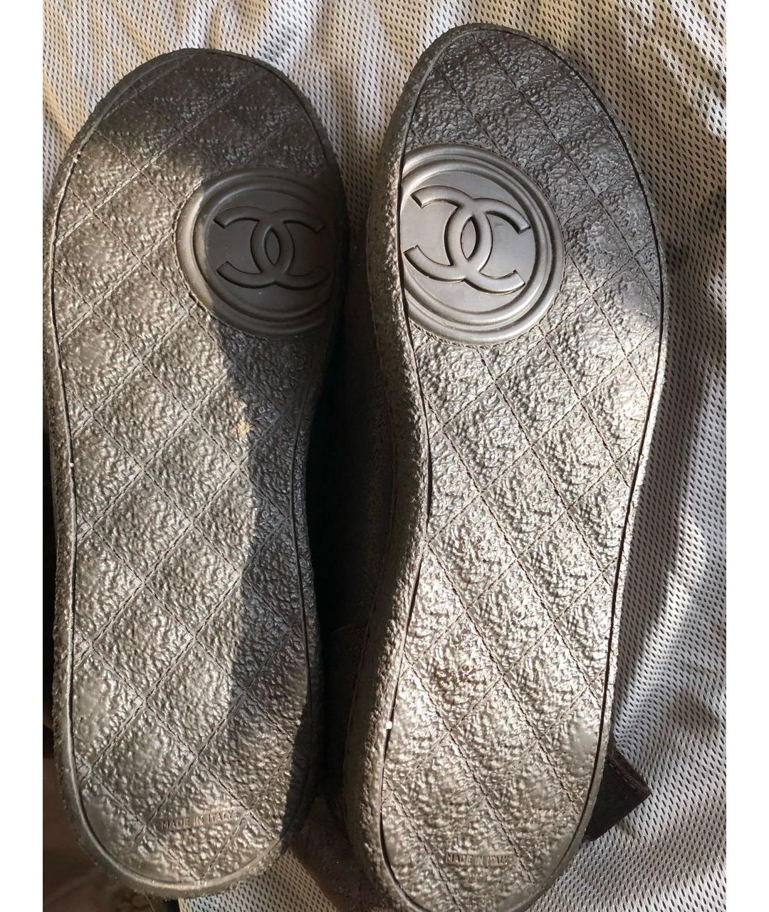 CHANEL Коричневые кожаные сапоги, фото 5
