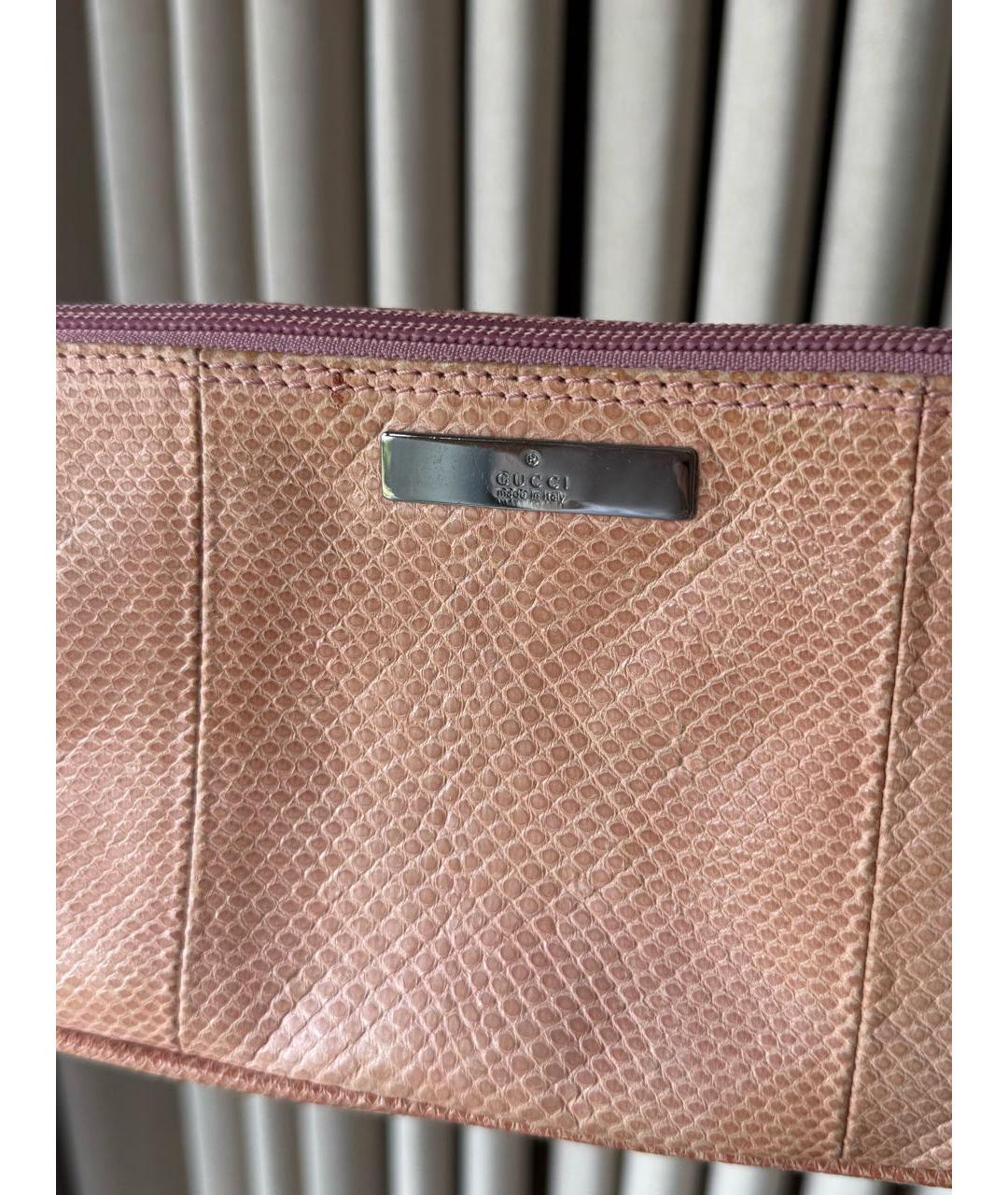 GUCCI Розовая кожаная сумка с короткими ручками, фото 3