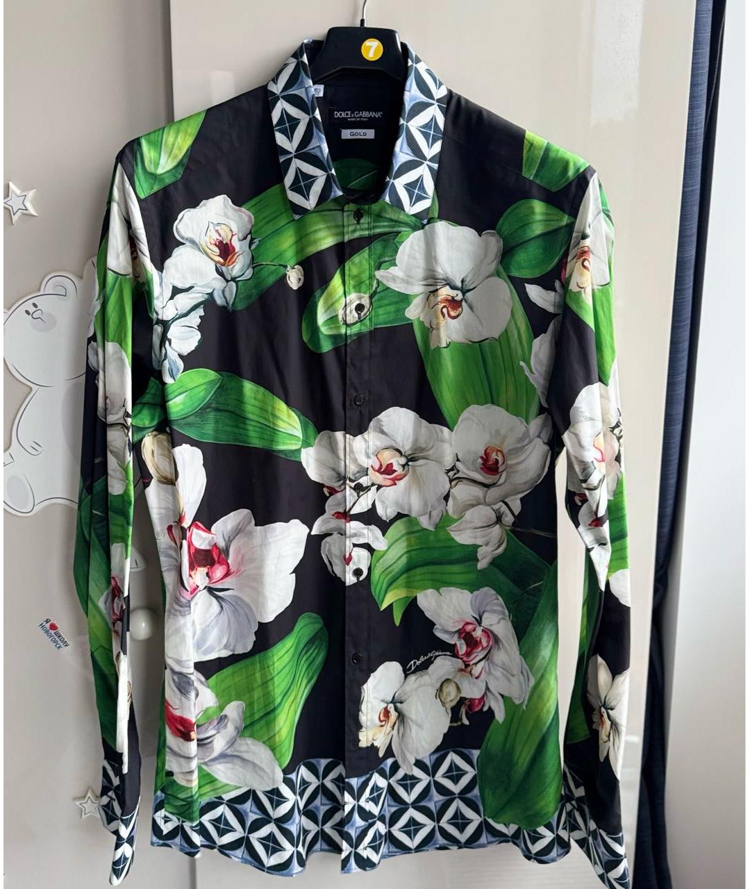 DOLCE&GABBANA Мульти хлопковая кэжуал рубашка, фото 3