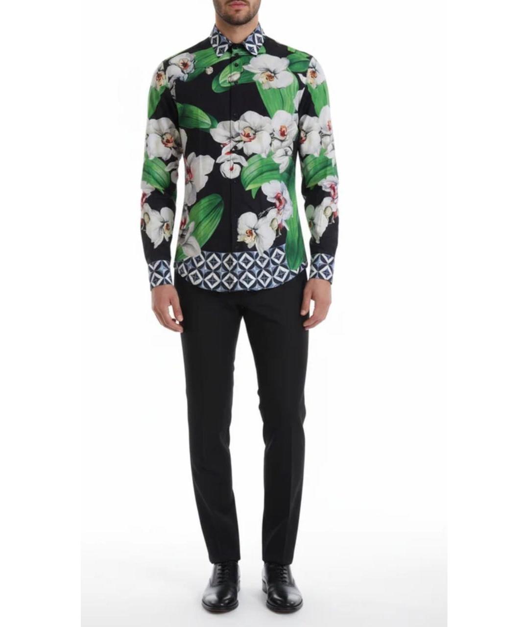 DOLCE&GABBANA Мульти хлопковая кэжуал рубашка, фото 2