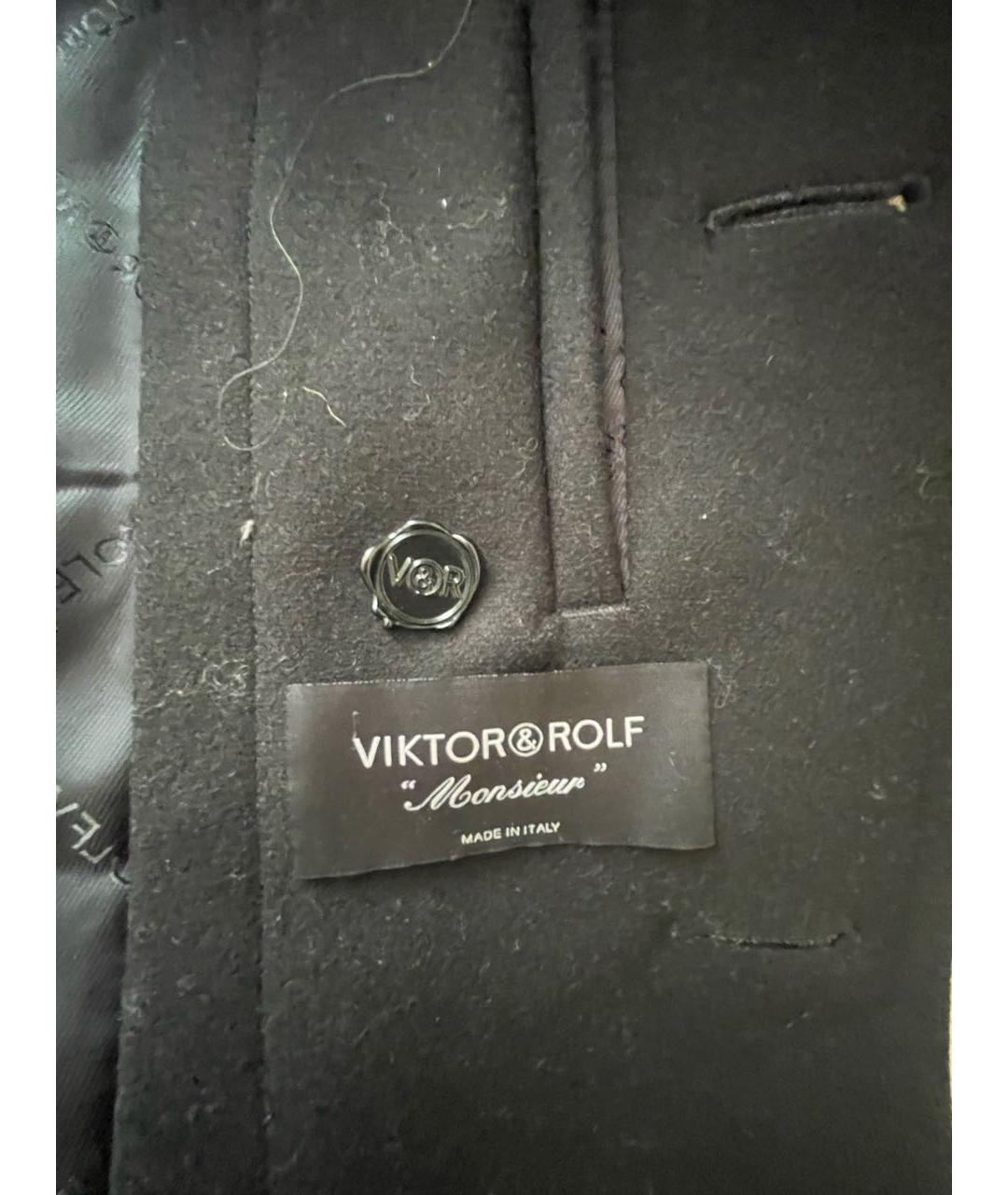 VIKTOR & ROLF Черное шерстяное пальто, фото 4
