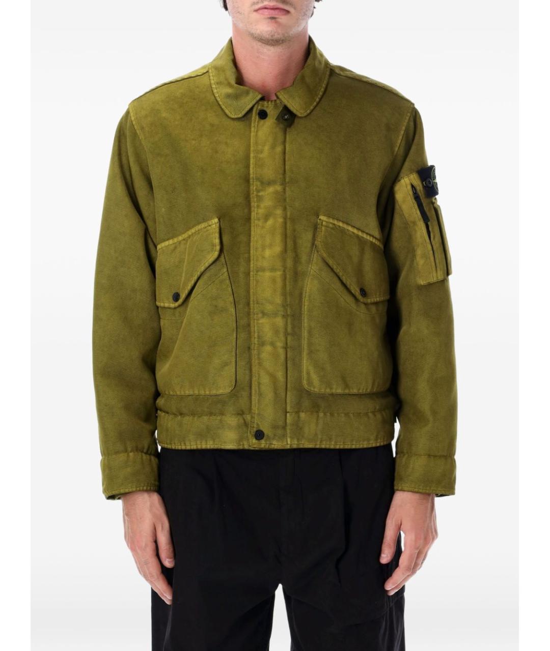 STONE ISLAND Зеленая полиамидовая куртка, фото 2