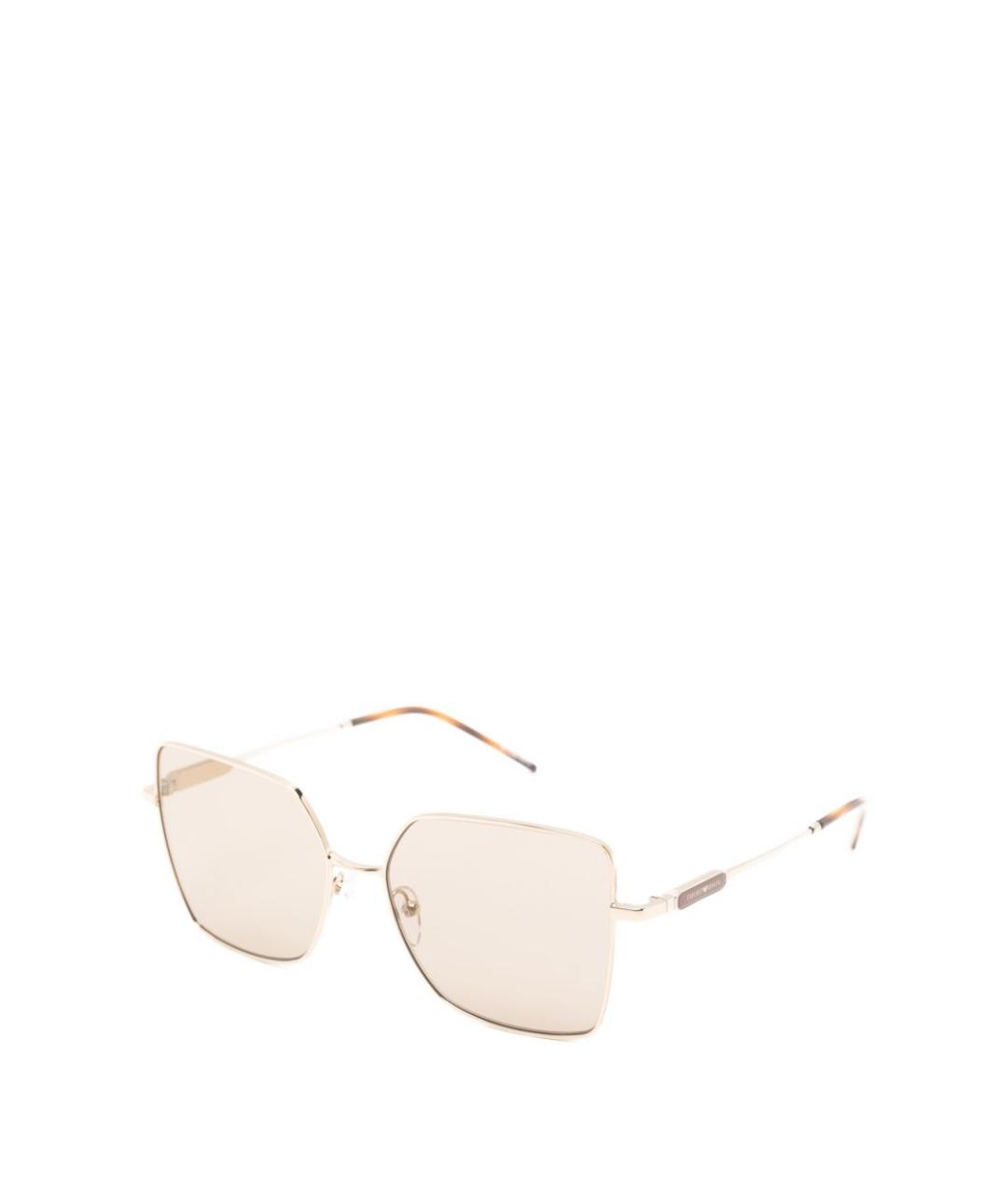 EMPORIO ARMANI Золотые металлические солнцезащитные очки, фото 3