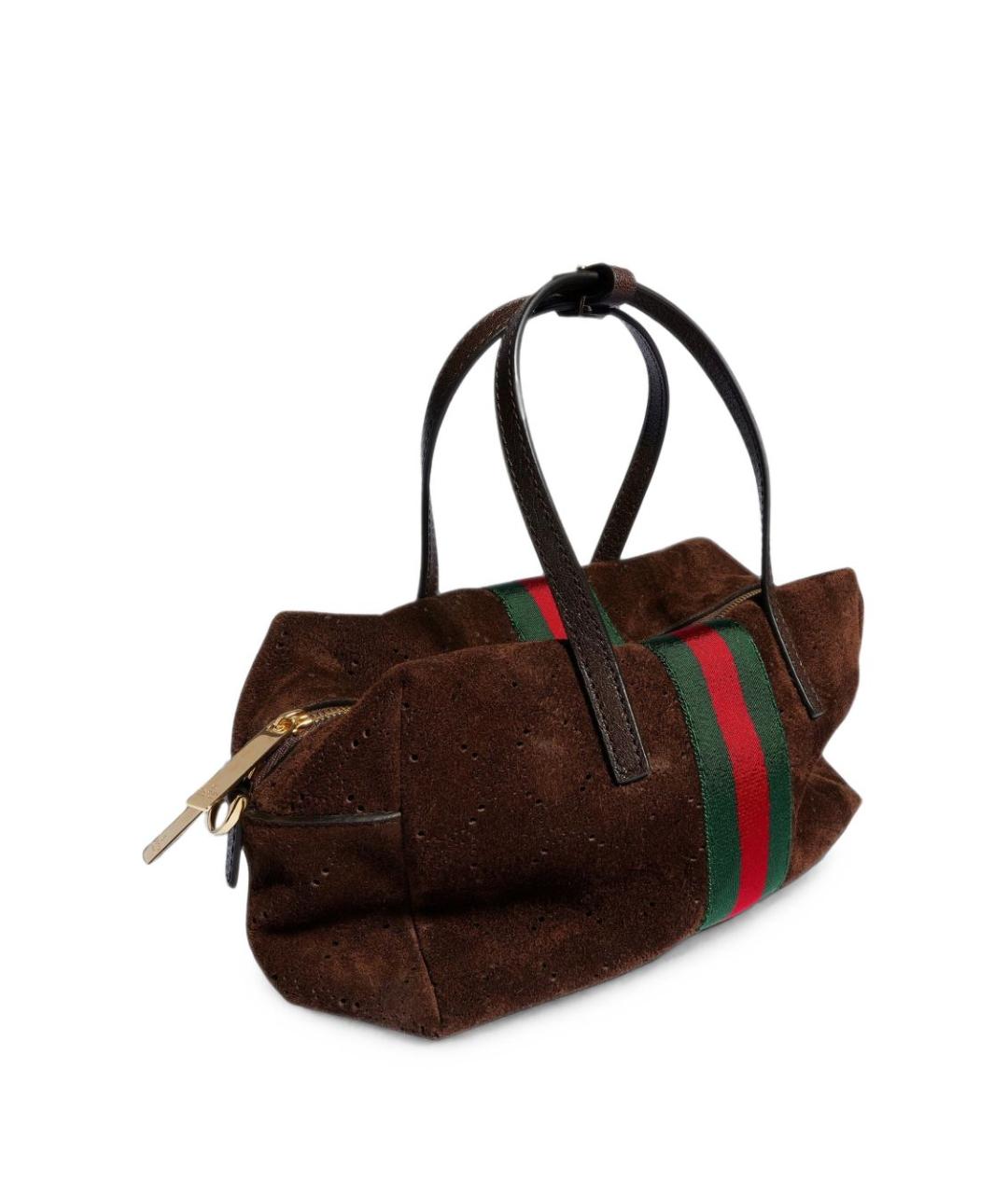 GUCCI Коричневая замшевая сумка тоут, фото 4
