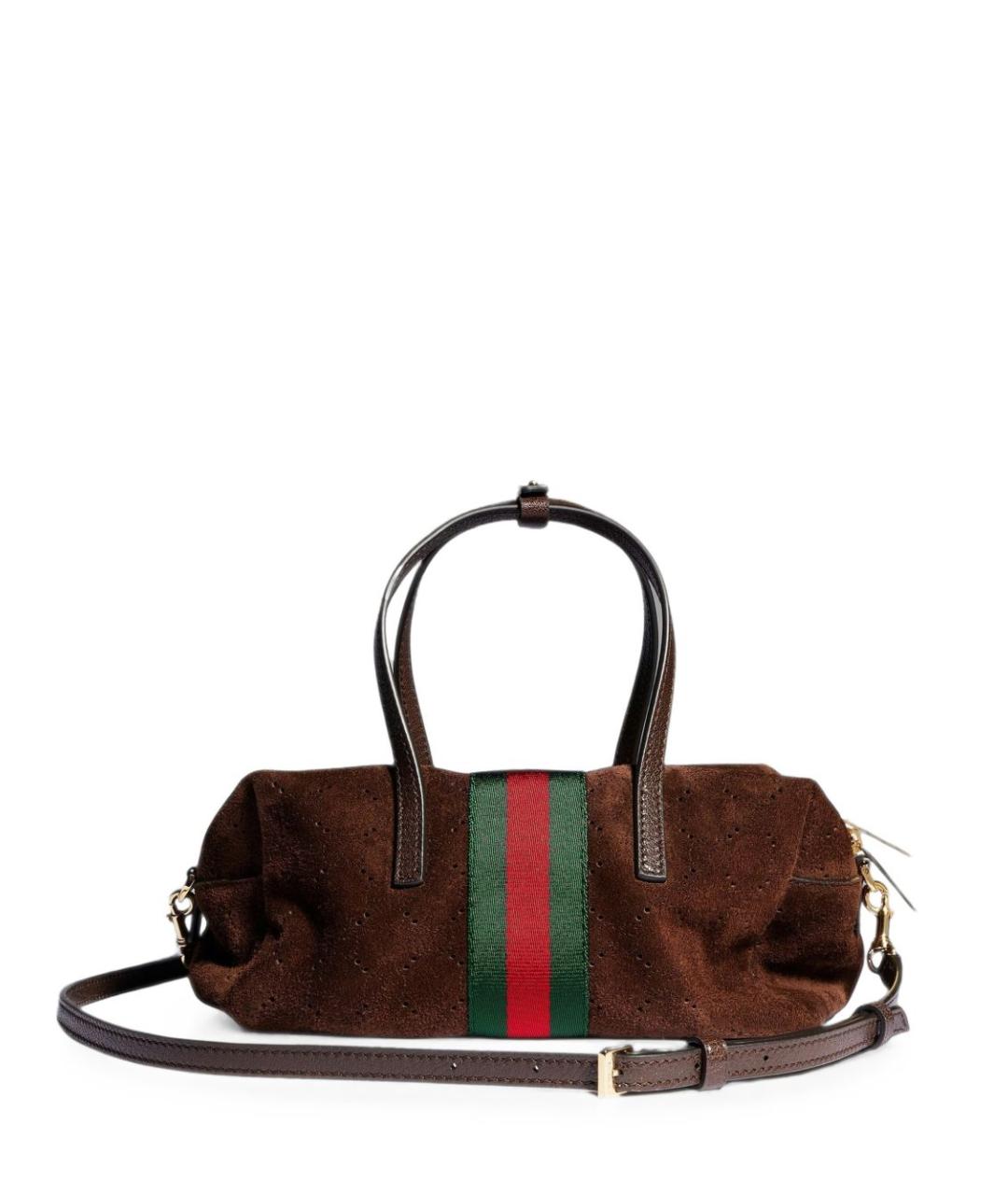 GUCCI Коричневая замшевая сумка тоут, фото 1