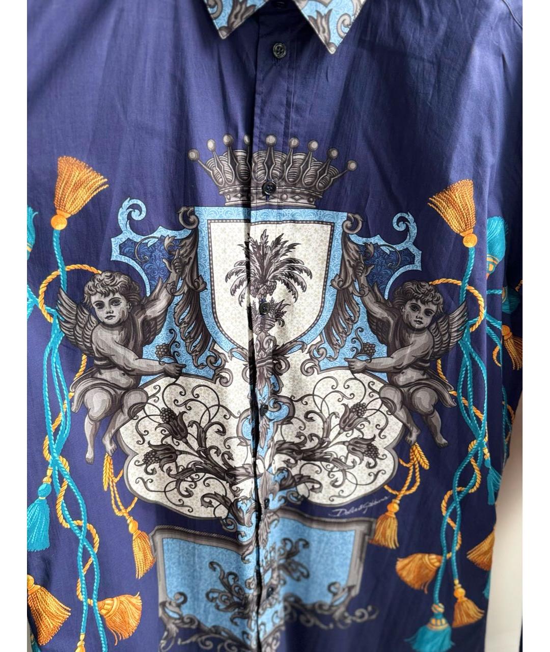 DOLCE&GABBANA Мульти хлопковая кэжуал рубашка, фото 7