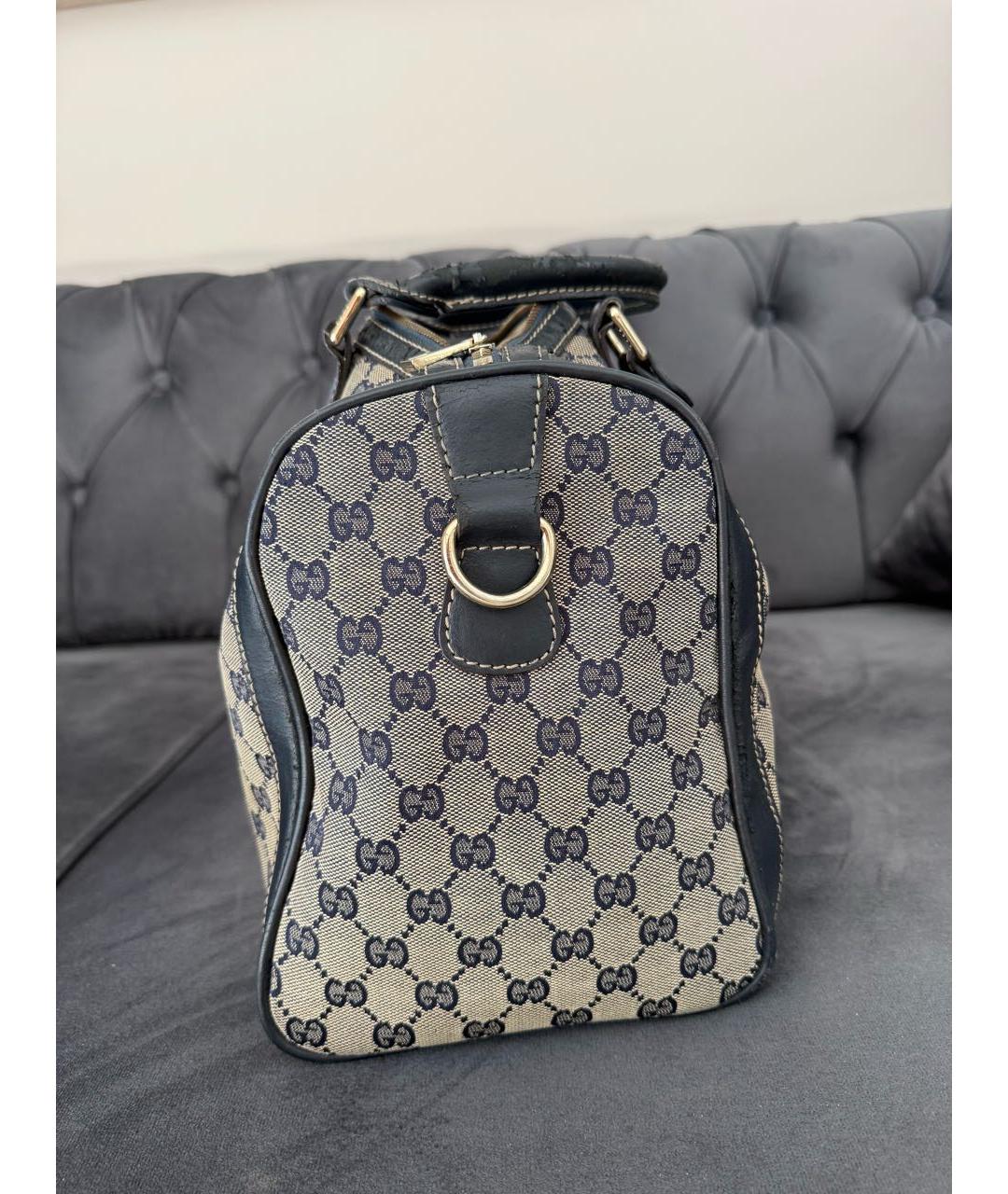 GUCCI Серая сумка с короткими ручками из канвы, фото 7