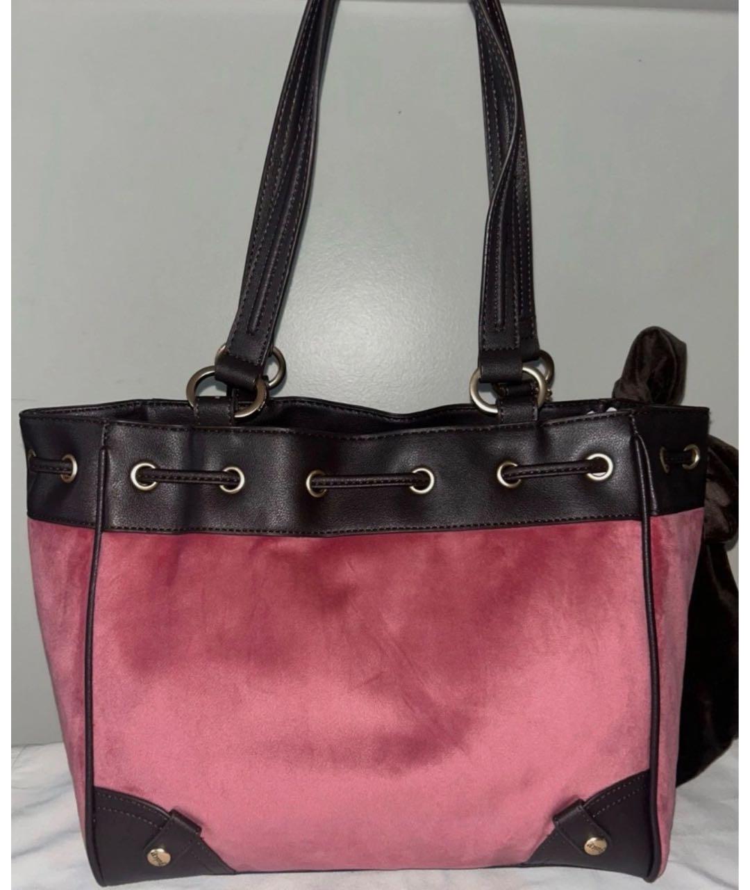 JUICY COUTURE Розовая бархатная сумка тоут, фото 2