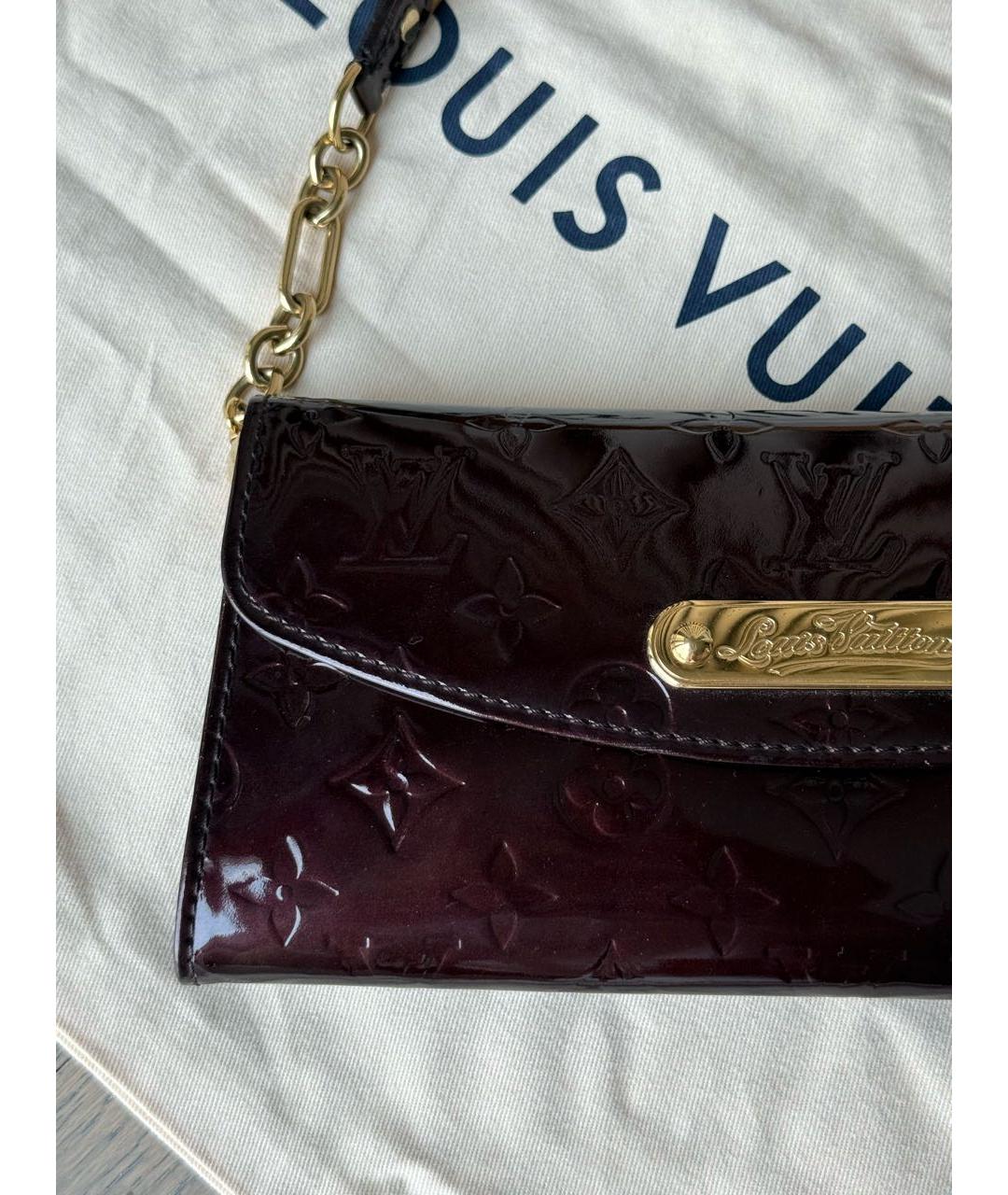 LOUIS VUITTON Бордовая сумка с короткими ручками из лакированной кожи, фото 6