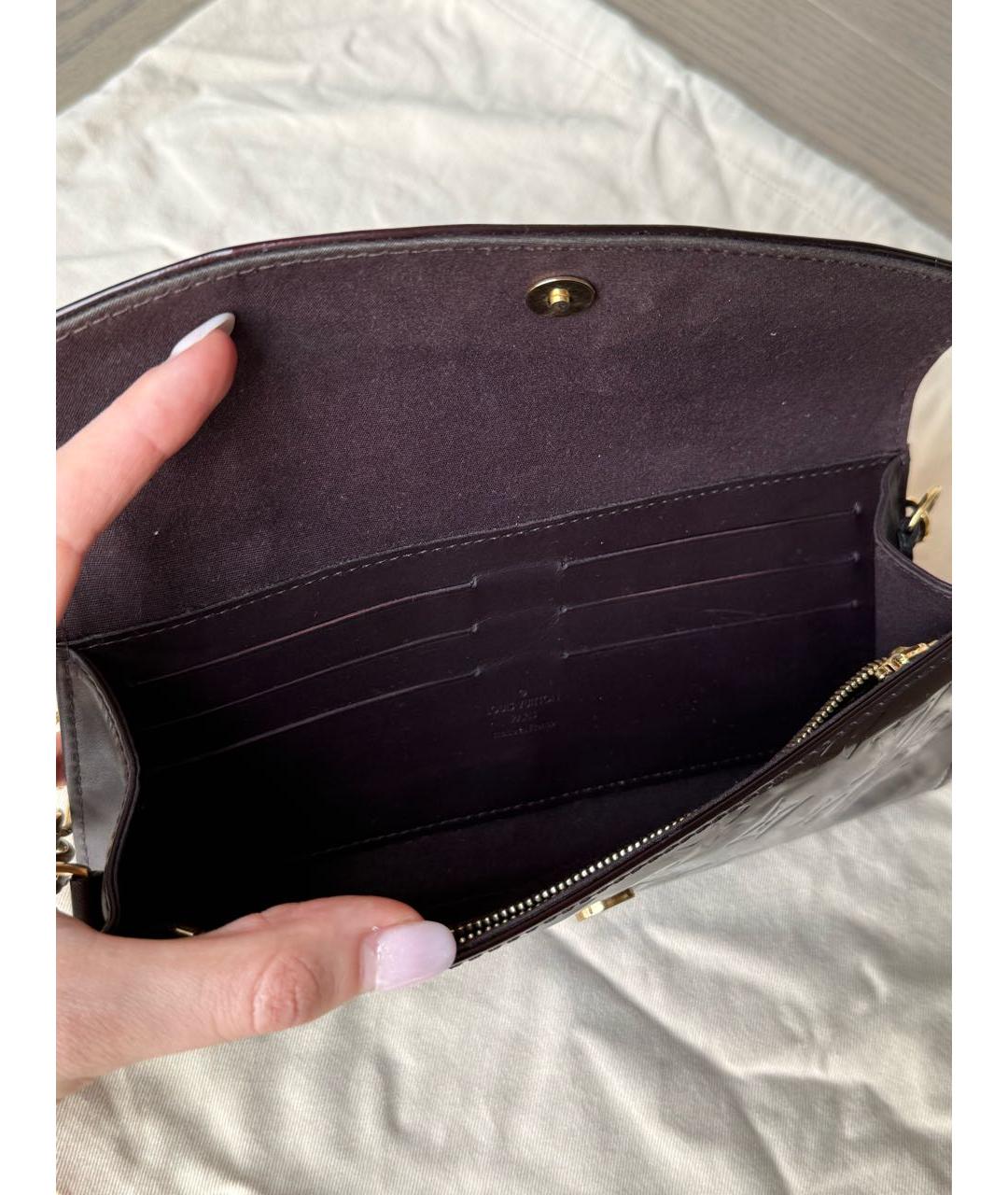 LOUIS VUITTON Бордовая сумка с короткими ручками из лакированной кожи, фото 5