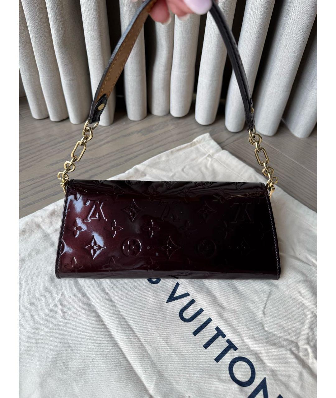 LOUIS VUITTON Бордовая сумка с короткими ручками из лакированной кожи, фото 8