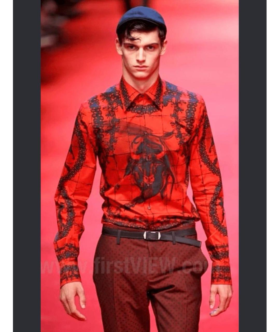 DOLCE&GABBANA Красная хлопковая кэжуал рубашка, фото 2