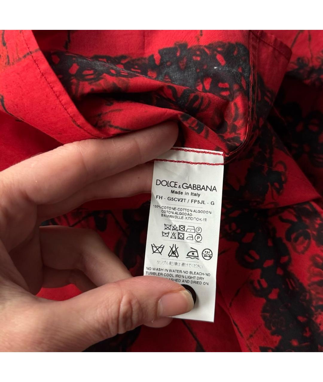 DOLCE&GABBANA Красная хлопковая кэжуал рубашка, фото 6