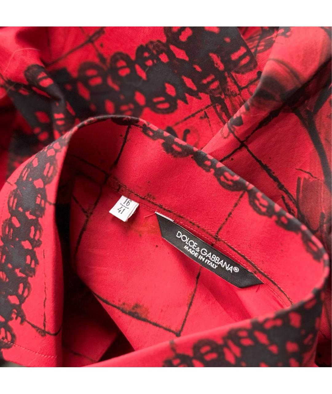DOLCE&GABBANA Красная хлопковая кэжуал рубашка, фото 5