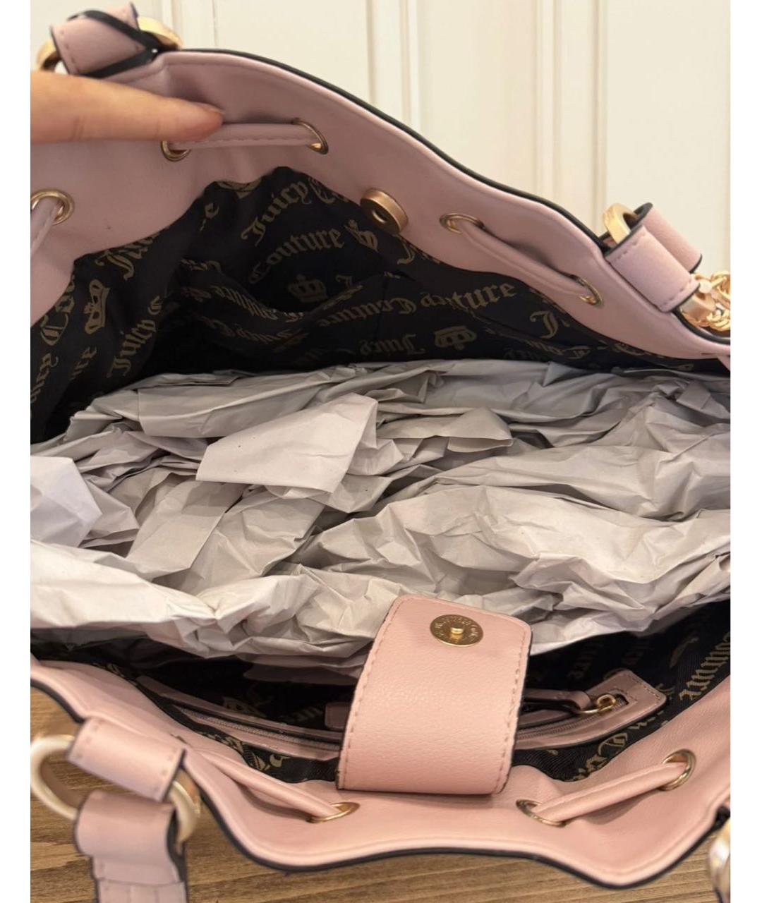 JUICY COUTURE Черная бархатная сумка тоут, фото 3
