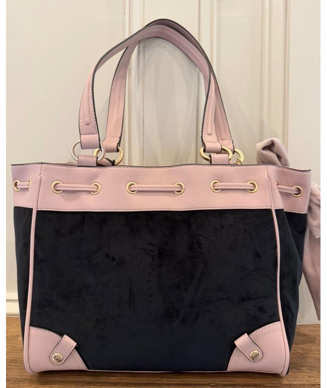 JUICY COUTURE Черная бархатная сумка тоут, фото 2