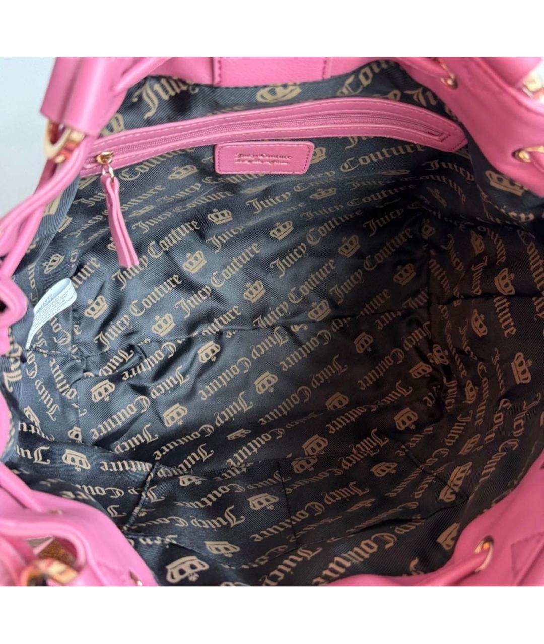 JUICY COUTURE Розовая бархатная сумка тоут, фото 4