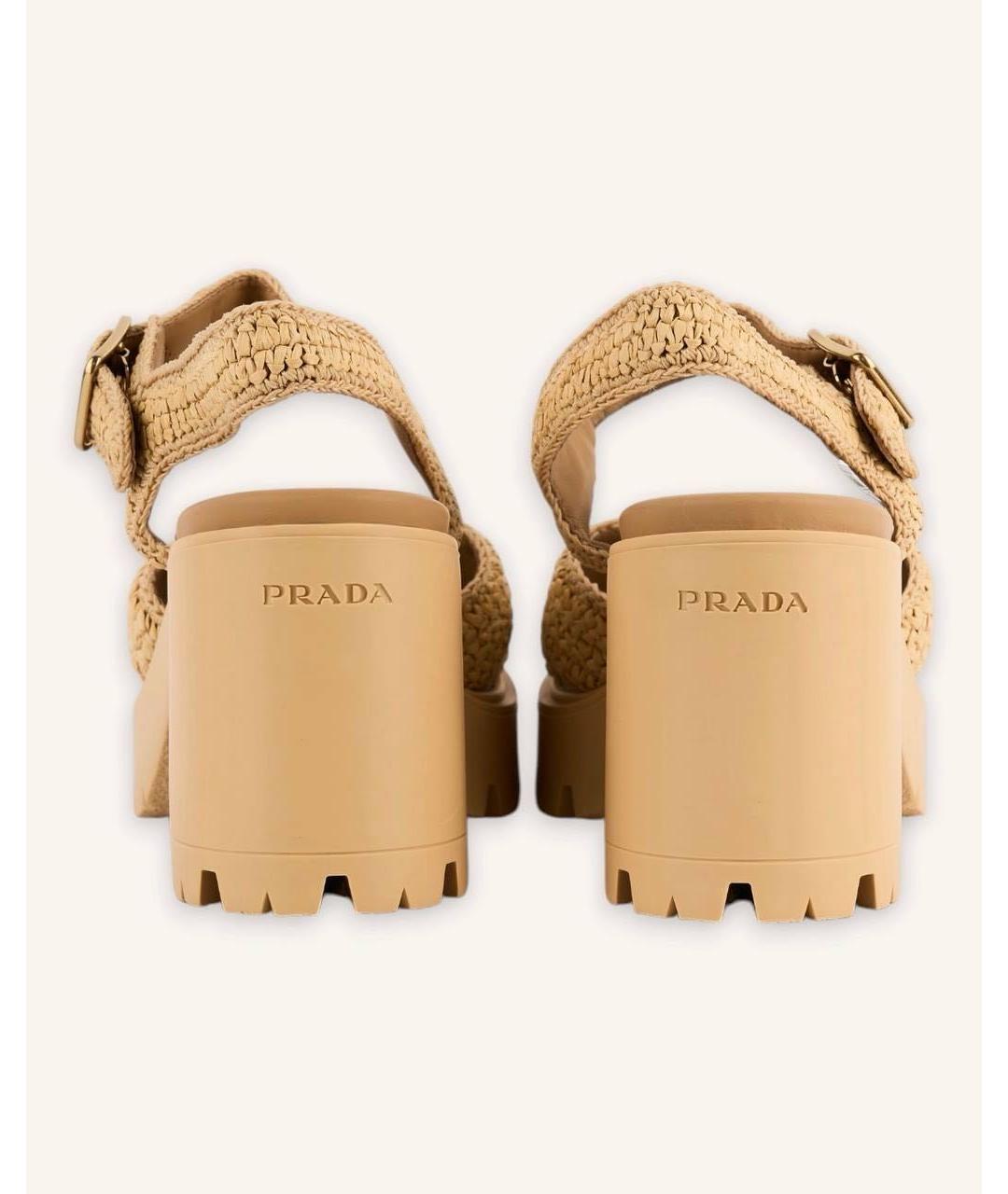 PRADA Бежевые сандалии, фото 4