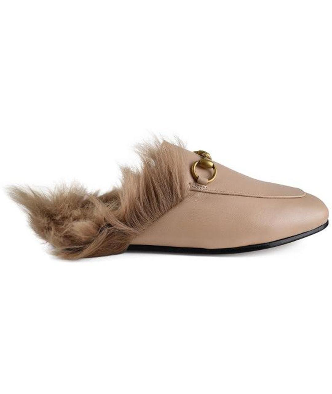 GUCCI Бежевые кожаные мюли, фото 9