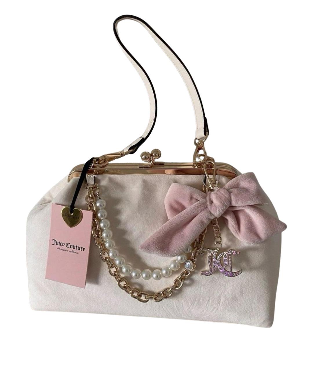 JUICY COUTURE Розовая бархатная сумка с короткими ручками, фото 1
