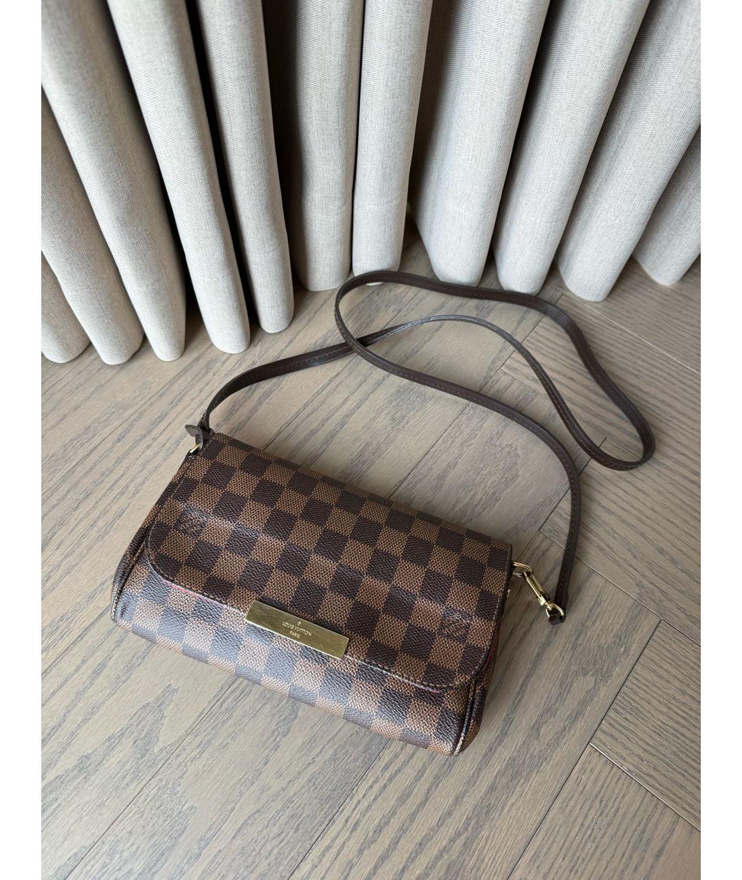 LOUIS VUITTON Коричневая сумка через плечо из канвы, фото 3