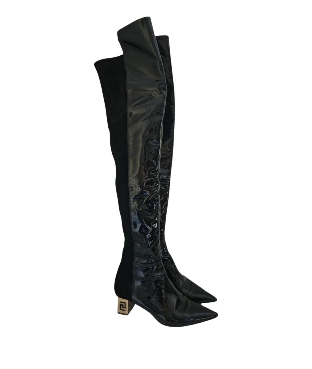 VERSACE Черные ботфорты, фото 1