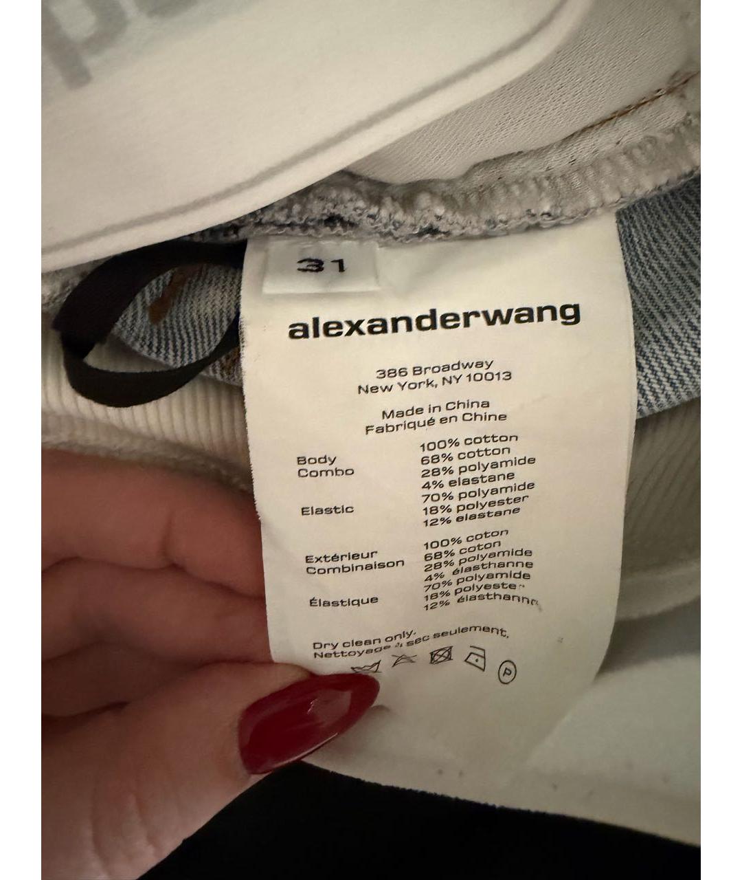 ALEXANDER WANG Голубые хлопковые шорты, фото 4