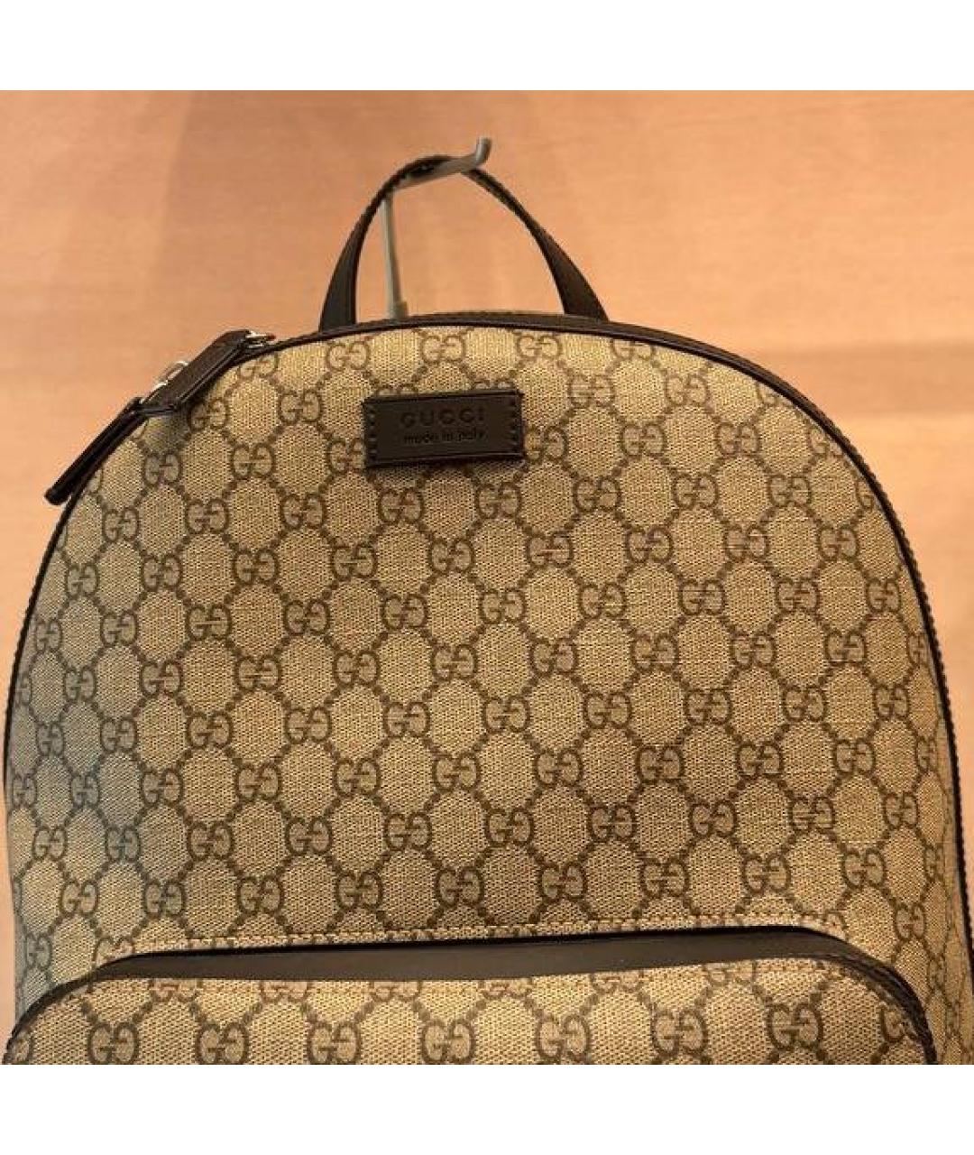 GUCCI Бежевый рюкзак из канвы, фото 3