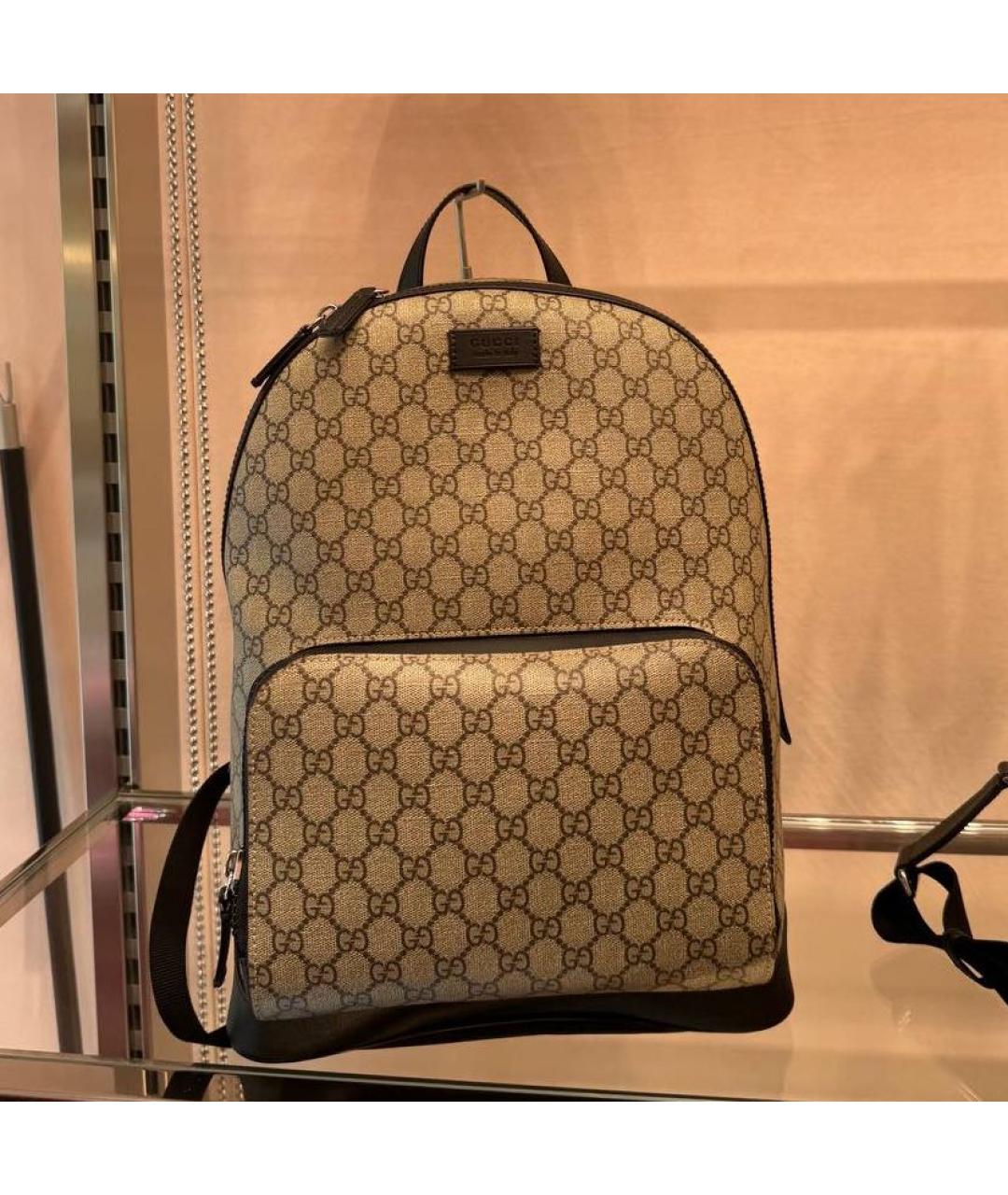 GUCCI Бежевый рюкзак из канвы, фото 2