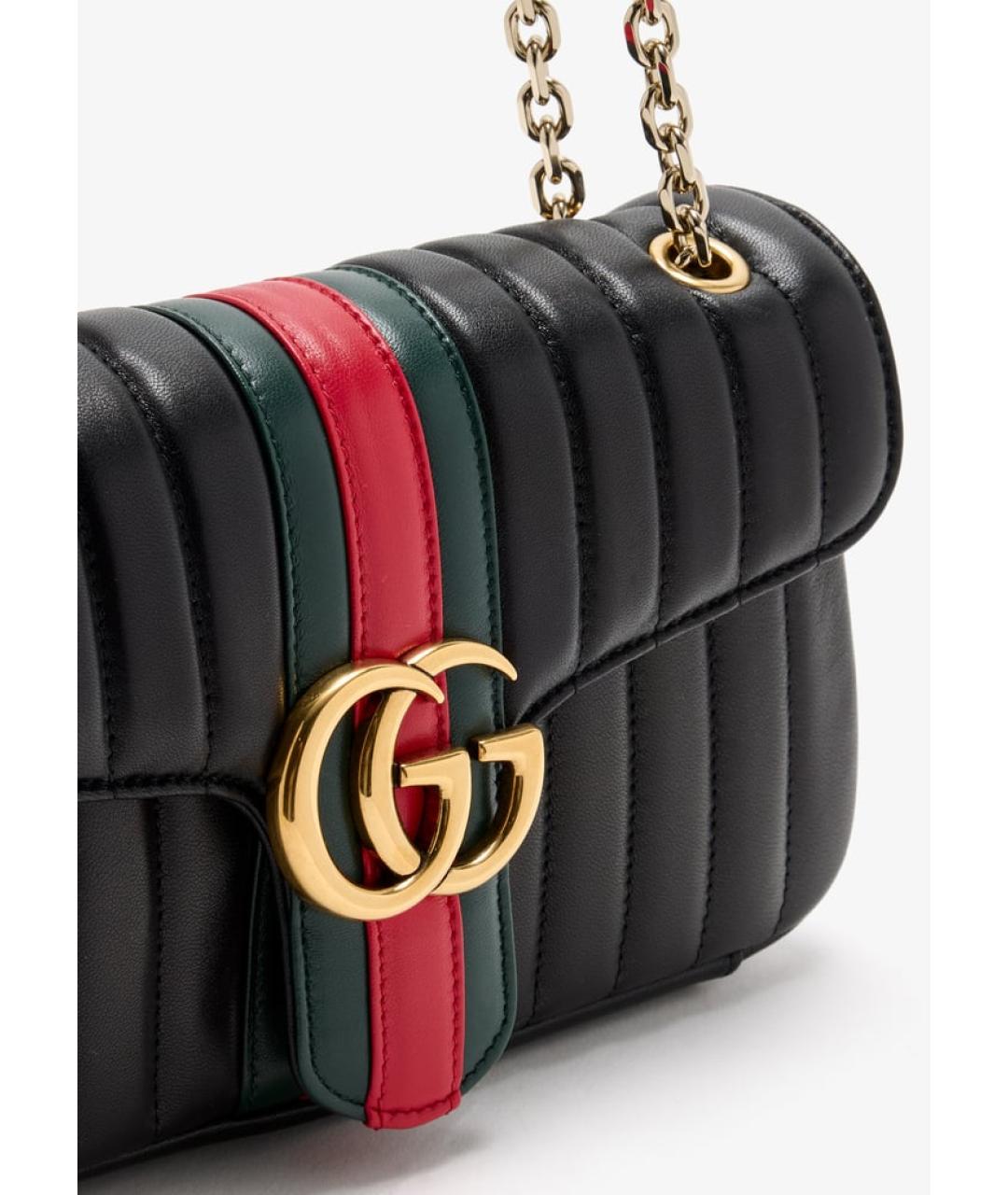 GUCCI Черная кожаная сумка через плечо, фото 3