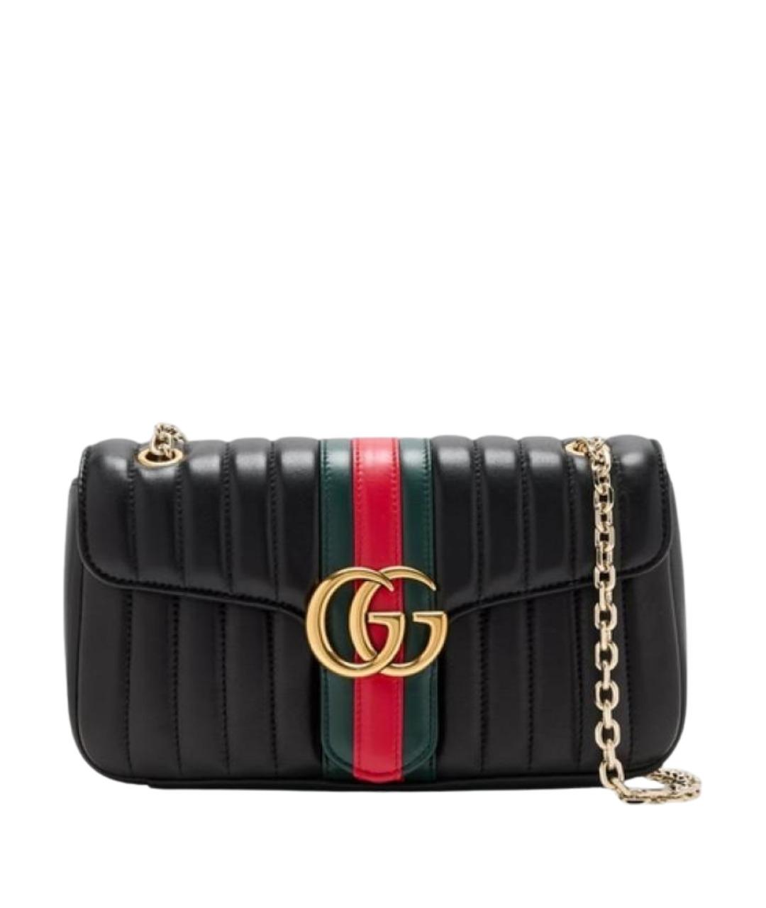 GUCCI Черная кожаная сумка через плечо, фото 1