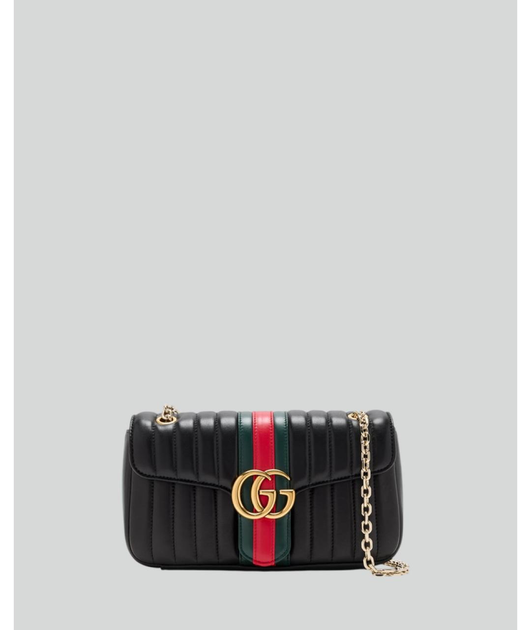 GUCCI Черная кожаная сумка через плечо, фото 5