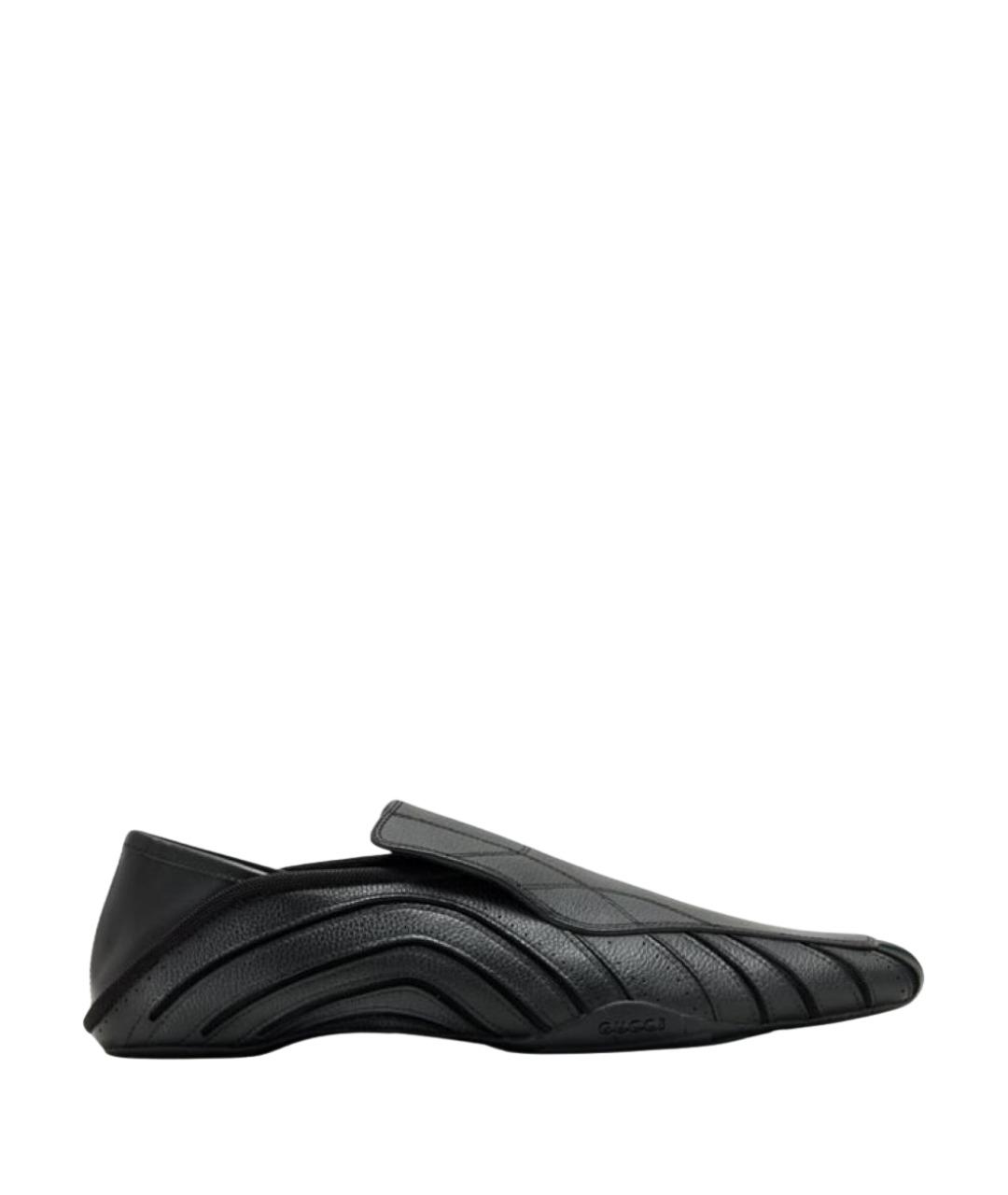 GUCCI Черные кожаные лоферы, фото 1